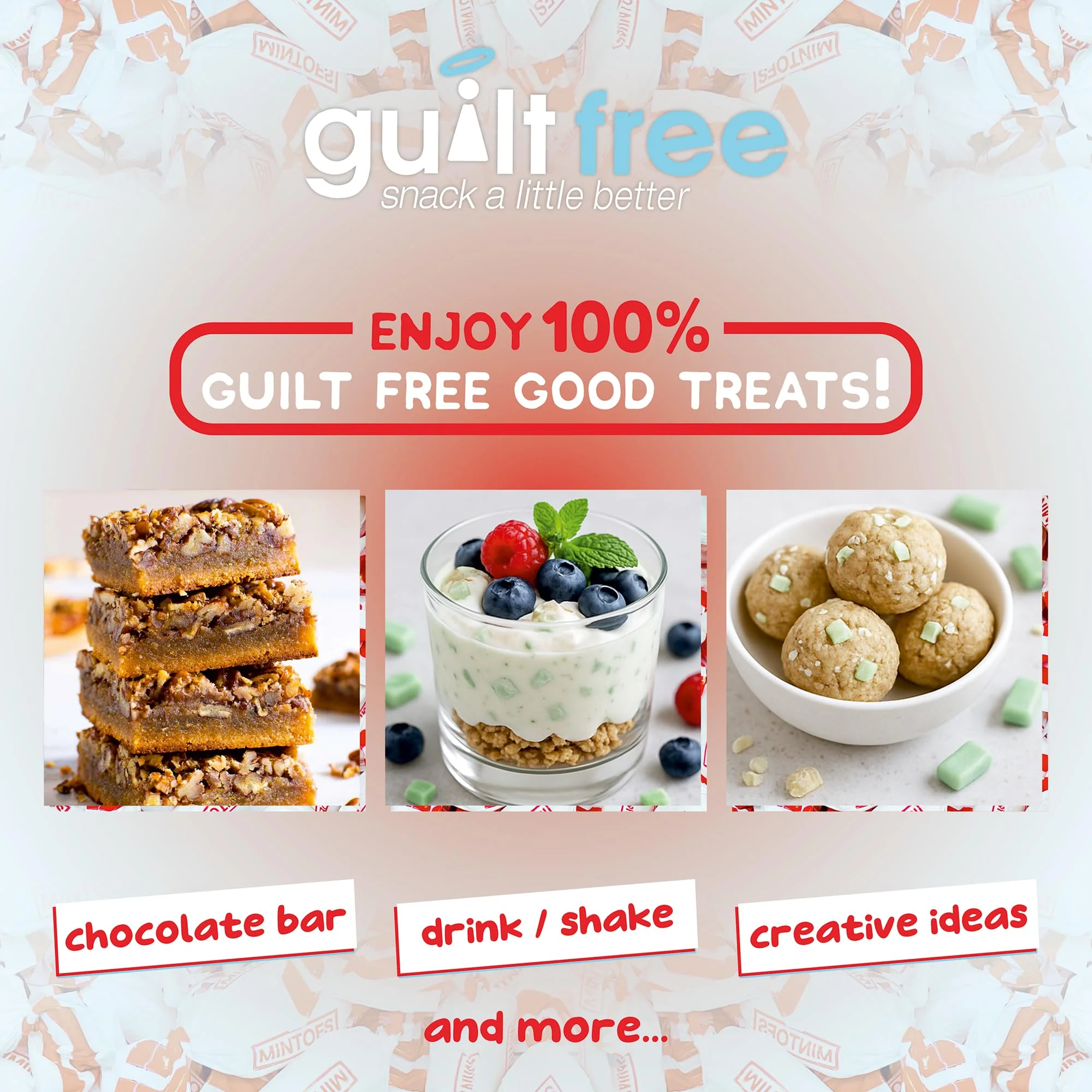 Guiltfree Sugar Free Mintoes (Wrapped) Retro Classic Sweets, Perfect Soft Chews | for Diabetic Gift Hamper Basket Party Bags Birthday Treats Valentine and Perfect for Gifting | 1 x 75g Resealable Pack - Image 3