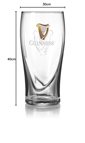 Guinness Gravity Official Beer Pint Glass 4-Pack | Large 20oz Pints Drinking Thick Beer Glasses Beer 20 oz Glasses - Image 2