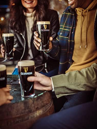 Guinness Gravity Official Beer Pint Glass 4-Pack | Large 20oz Pints Drinking Thick Beer Glasses Beer 20 oz Glasses - Image 4