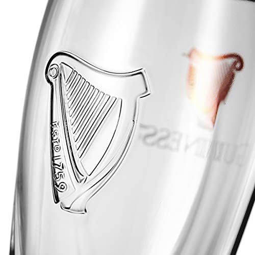 Guinness Gravity Official Beer Pint Glass 4-Pack | Large 20oz Pints Drinking Thick Beer Glasses Beer 20 oz Glasses - Image 7