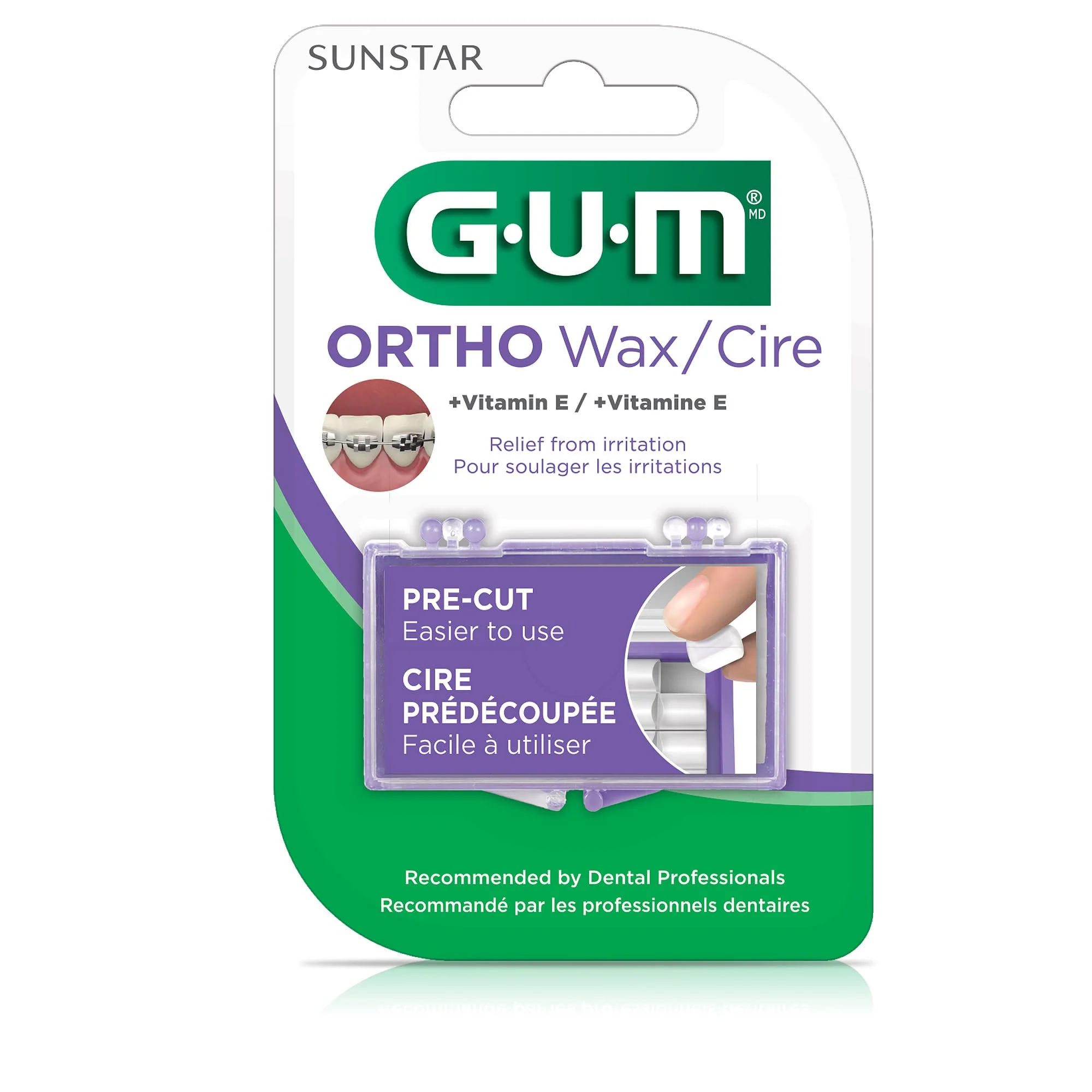 GUM Orthodontic Wax for Braces and Dental Devices - Soothing Dental Wax with Vitamin E - Clear Color - Unflavored (Pack of 1) - Image 4