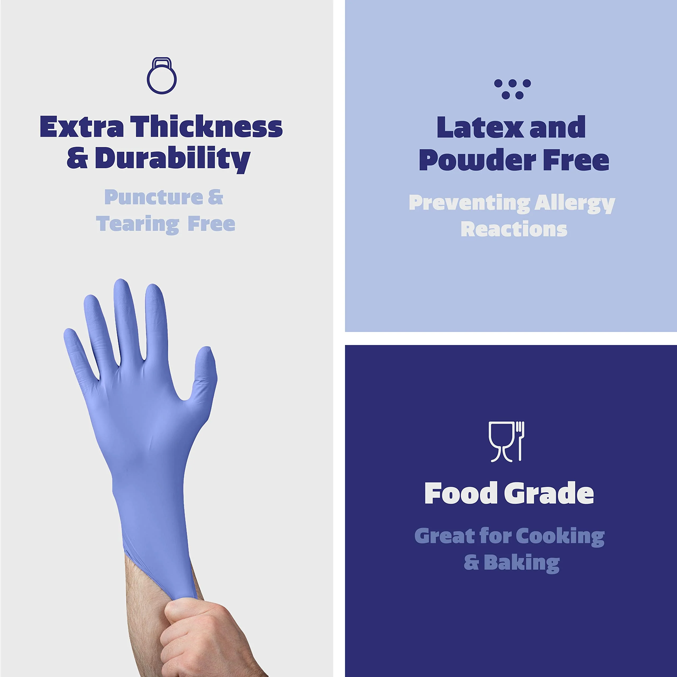 GUSTO [200 Count Blue Nitrile Gloves, Disposable Gloves – 4 Mil, Latex & Rubber Free, Non-Sterile Powder-Free - X-Large (Formerly Comfy Package) - Image 5