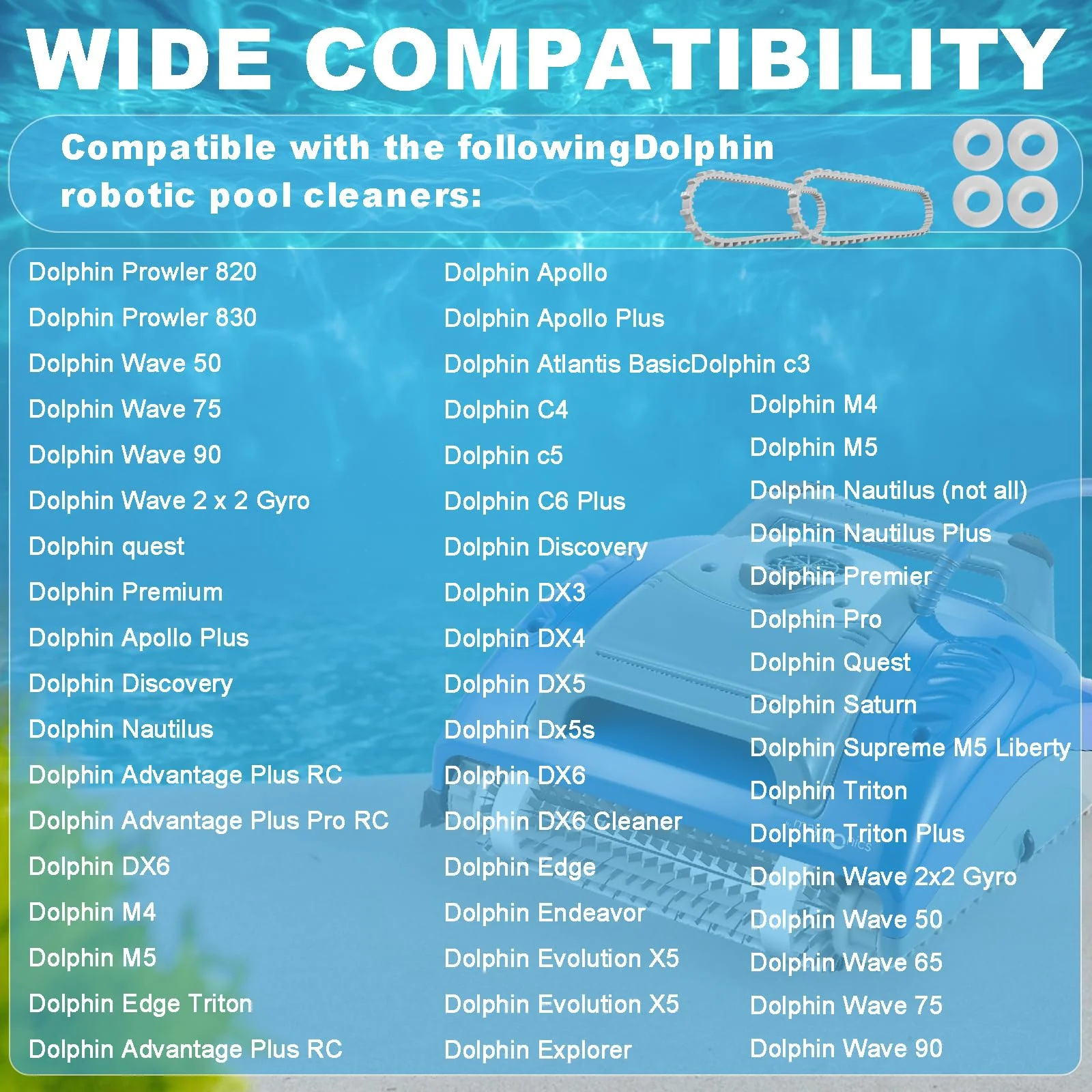 GVCVHVCV 9985006-r2 Track and Climbing Rings 6101611-r4 Replacement Parts Compatible with Maytronics Dolphin Nautilus cc Plus Robotic Pool Robot (6 Pack) - Image 2