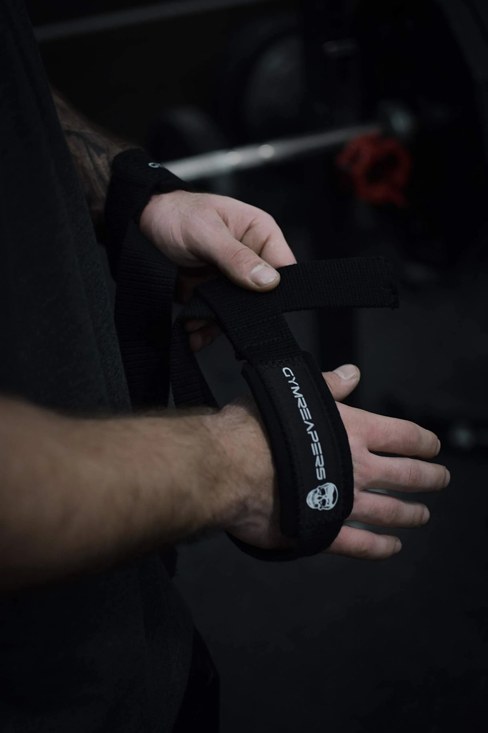 Gymreapers Lifting Wrist Straps for Weightlifting, Bodybuilding, Powerlifting, Strength Training, & Deadlifts - Padded Neoprene with 18" Cotton (Black) - Image 2