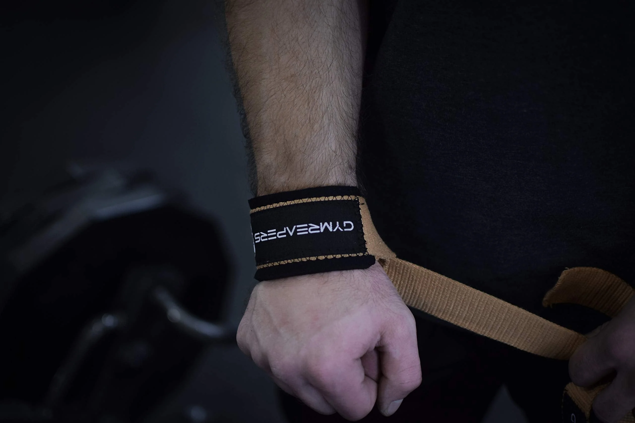 Gymreapers Lifting Wrist Straps for Weightlifting, Bodybuilding, Powerlifting, Strength Training, & Deadlifts - Padded Neoprene with 18" Cotton (Desert Tan) - Image 2