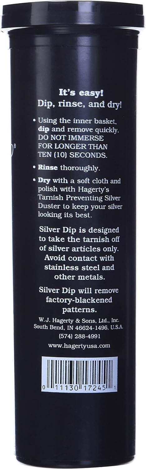 Hagerty Flatware Silver Dip - Silverware Cleaner with Basket for Silver Forks, Knives, Spoons, and Plates, Removes Tarnish Effortlessly - Black, 16.9 Fl Oz Container - Image 4