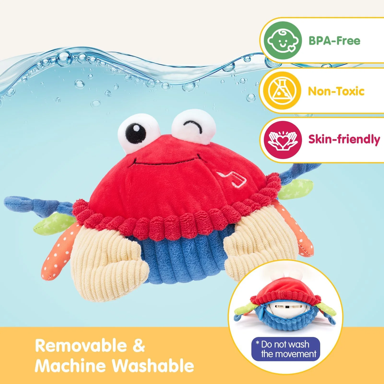 hahaland Baby Toys 6+ 12-18 Months - Crawling Musical Dancing Walking Moving Bouncing Learning Crab Tummy Time Toy Sensory Toddler Toys for 1-3 Year Old Christmas Birthday Gifts Stocking Stuffers - Image 5