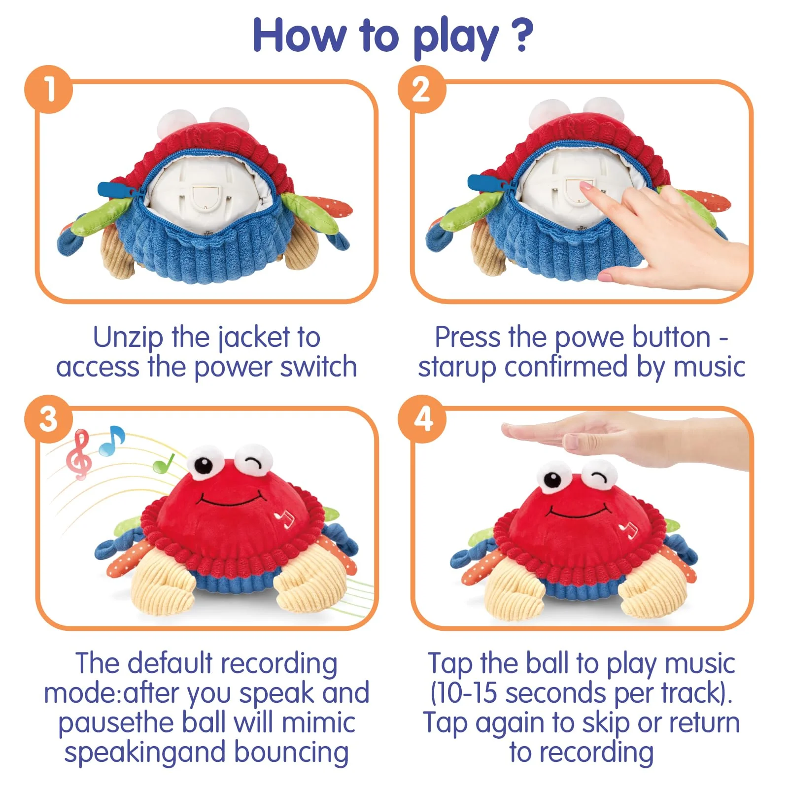 hahaland Baby Toys 6+ 12-18 Months - Crawling Musical Dancing Walking Moving Bouncing Learning Crab Tummy Time Toy Sensory Toddler Toys for 1-3 Year Old Christmas Birthday Gifts Stocking Stuffers - Image 7