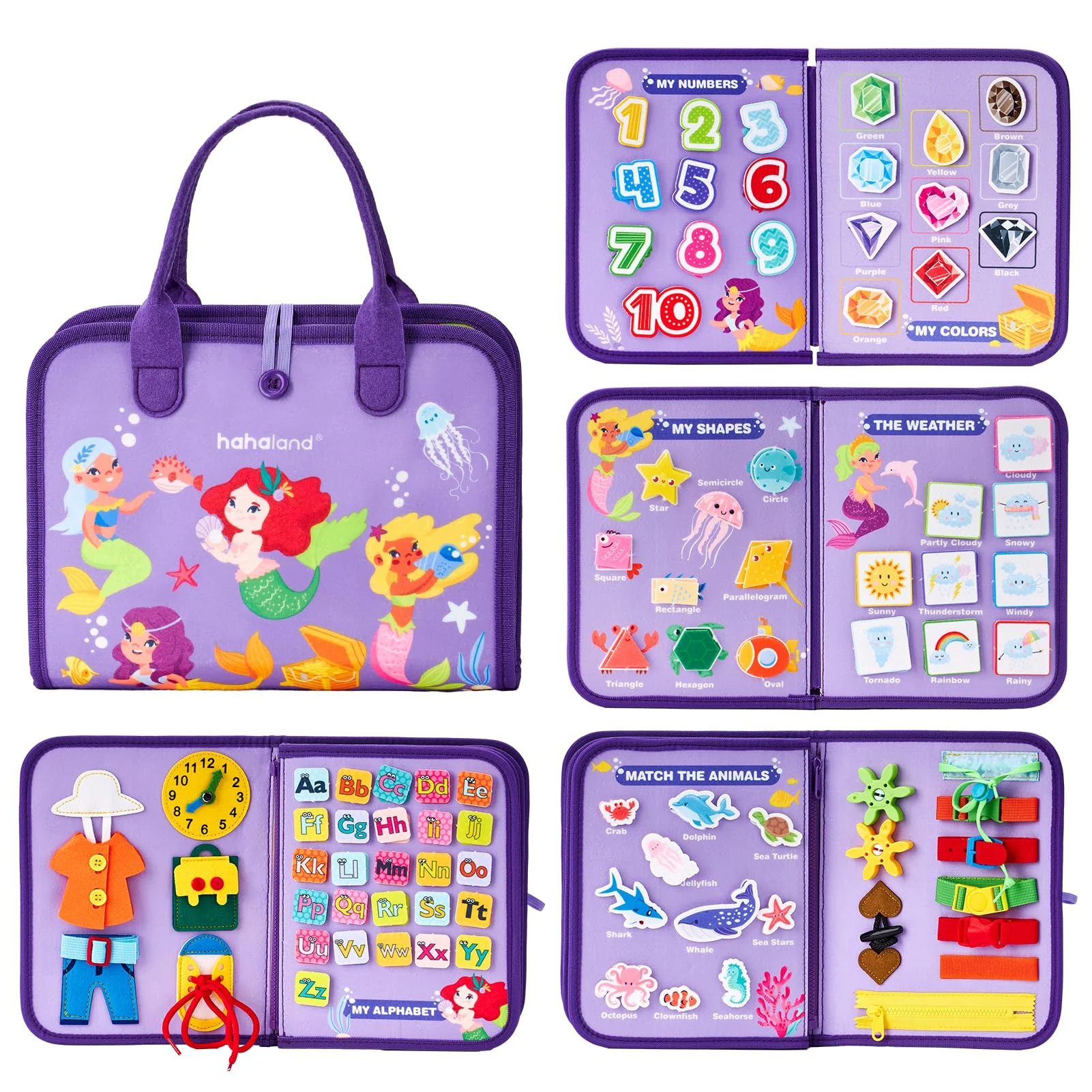 hahaland Busy Board Montessori Toys - 3 Year Old Girl Gifts Bithday Gift Ideas - 8 in 1 Preschool Learning Activities - Christmas Toddler Stocking Stuffers Gifts - Image 2