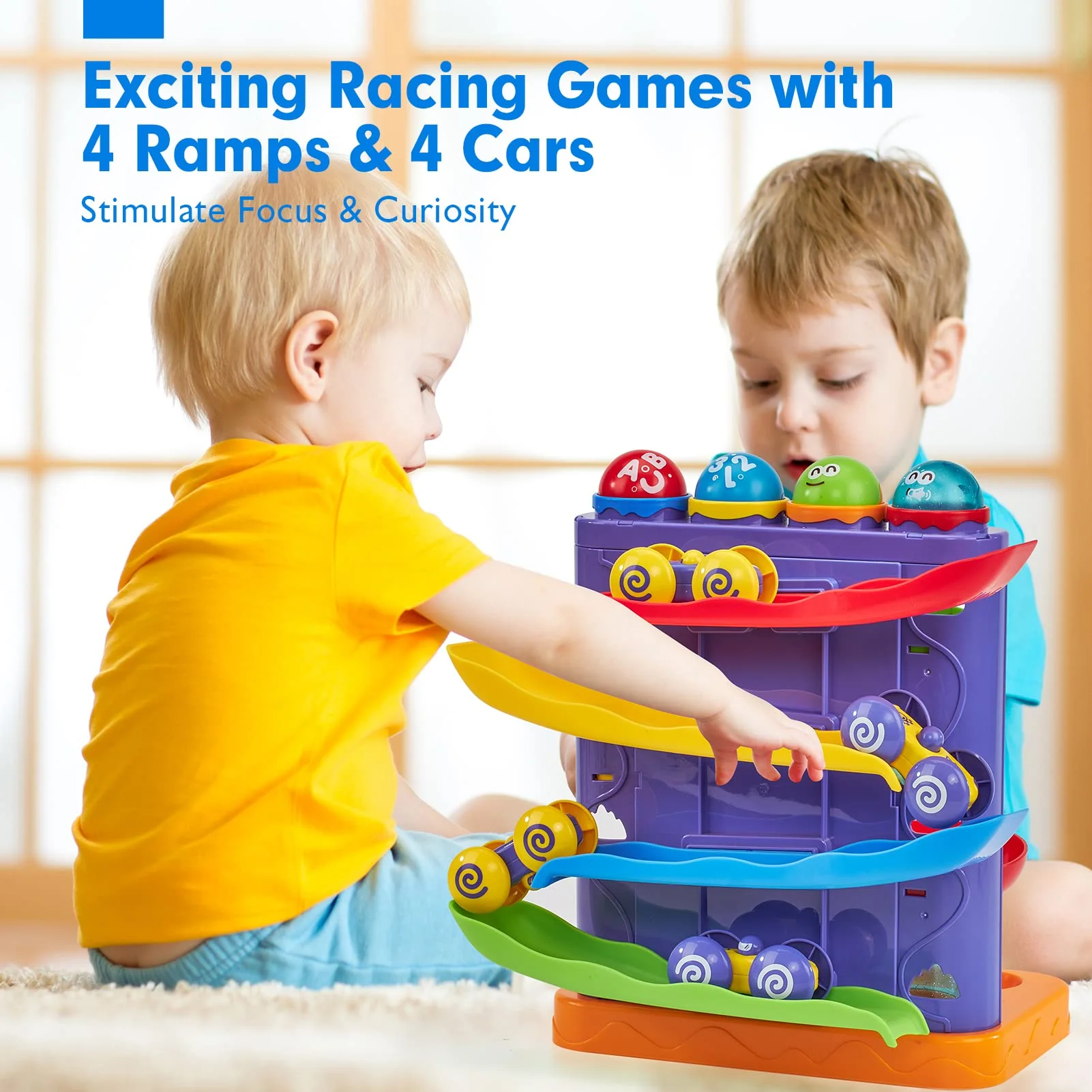 hahaland Toddler Toys for 1 Year Old Boy 2 in 1 Pound Ball Toy & Car Ramp Race Track Learning Early Developmental Montessori Toys for 2 Year Old Christmas Birthday Gifts Stocking Stuffers - Image 7