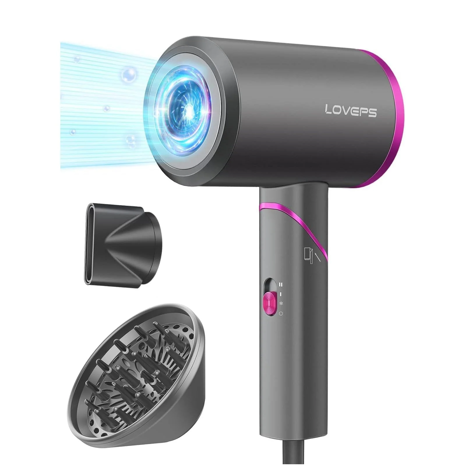 Hair Blow Dryer, Foldable Handle 1800W Ionic Travel Hiar Dryer, Constant Temperature Hair Care Without Hair Damage - Image 2