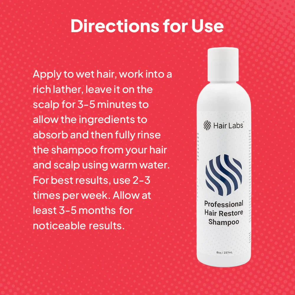 Hair Labs Professional Strength Hair Restore Shampoo, 8 Fl Oz | Extra Potent Hair Loss Shampoo for Women & Men Nourishes Scalp and Stimulates Growth | Champu para la Caida del Cabello y Crecimiento - Image 7