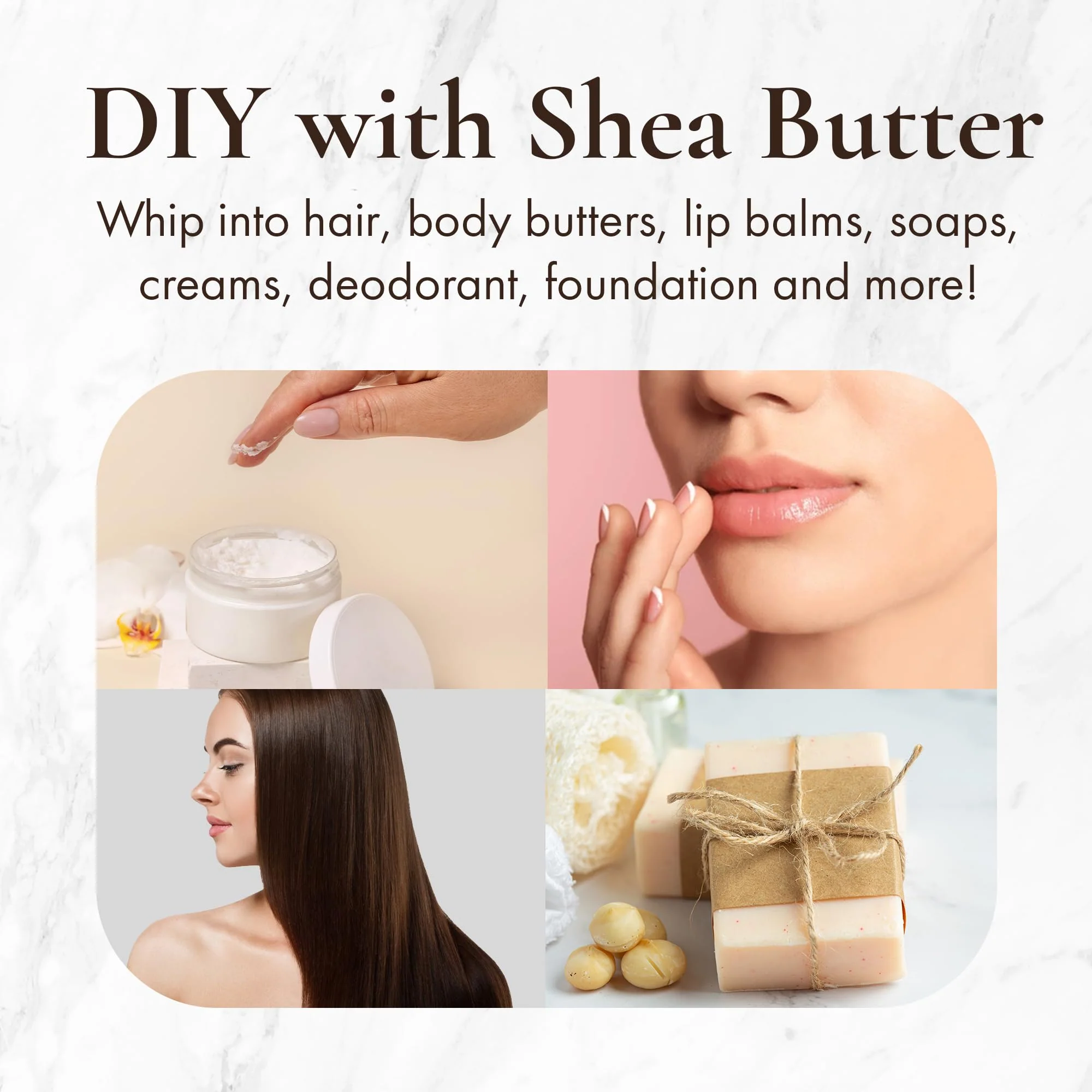 HalalEveryDay Yellow Shea Butter from Ghana, Raw Unrefined African Shea Butter for Skin & Hair, 100% Pure Natural Moisturizer for Body, Face & DIY Beauty, 24 oz - Image 4