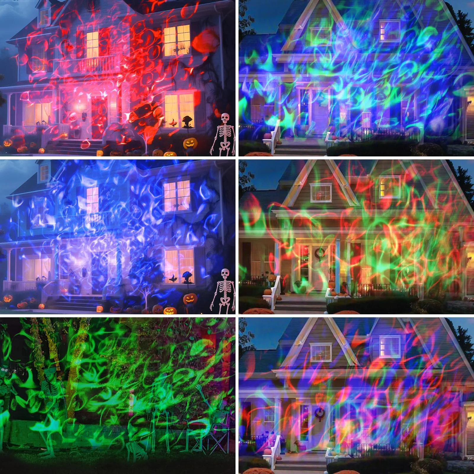 Halloween Christmas Projector Lights Outdoor, RGBW Ocean Wave LED Light Projector with Remote & Timer, IP65 Weatherproof for Yard, House Parties, Bedroom Ceiling Decor (Holiday Gift Idea) - Image 4