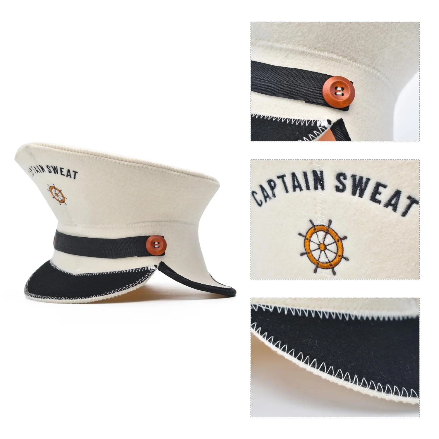 Halsa Sauna Hat - Captain Sweat Wool Sauna Cap for Men & Women, Eco-Friendly, Handmade, Breathable, One Size Fits All - Spa, Steam Room, Banya - Image 3