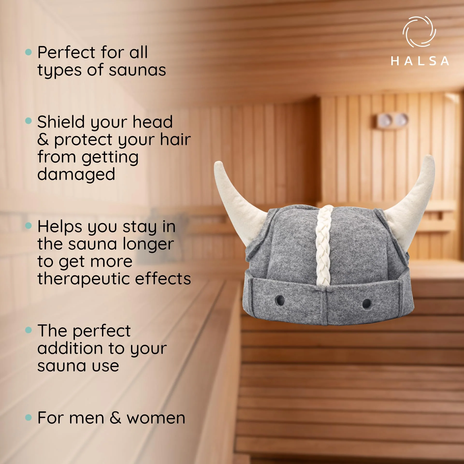 Halsa Sauna Hat,Handmade Natural Wool Sauna Cap for Men & Women, Eco-Friendly, Breathable, One Size Fits All for Spa, Steam Room, Banya, Bathhouse. Viking Style. - Image 6