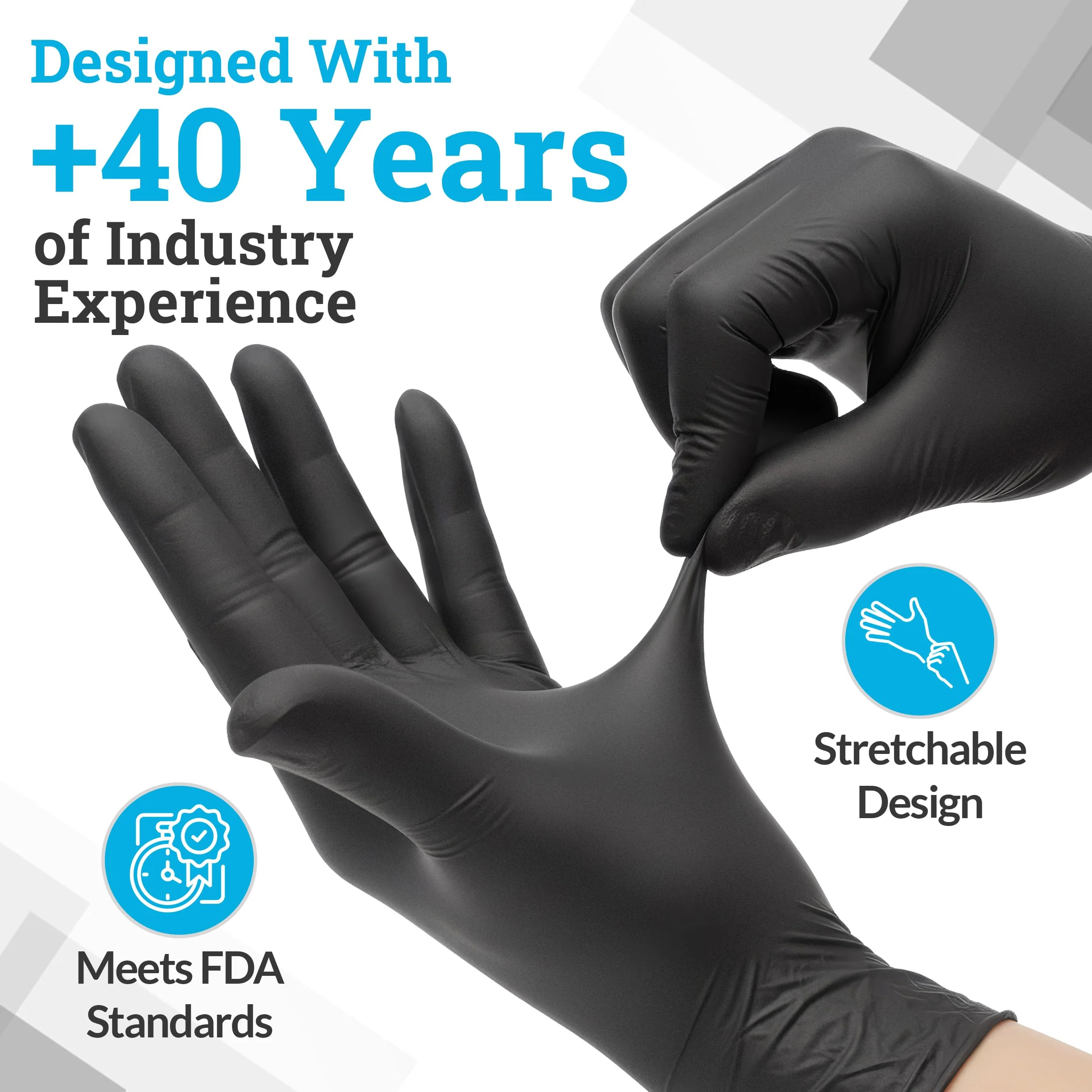 Hand-E Touch Black Nitrile Disposable Latex Free & Powder Free Gloves Small, 200 Count - BBQ, Tattoo, Hair Dye, Cooking & Mechanic Gloves - Image 7