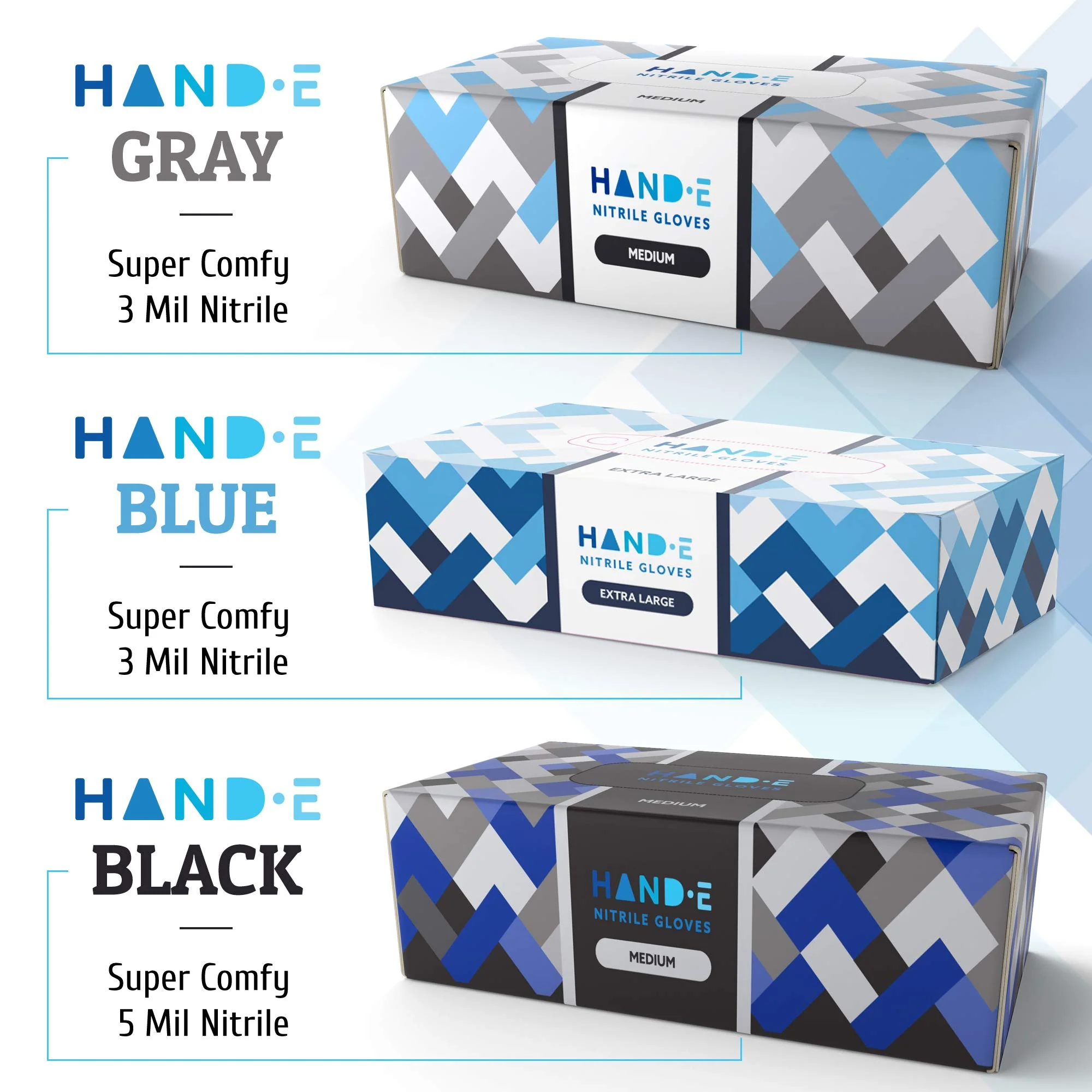 Hand-E Touch Blue Nitrile Disposable Gloves X Large 200 Count - Latex Free Medical Exam Gloves, Powder Free, Food Safe, Cooking - Image 2