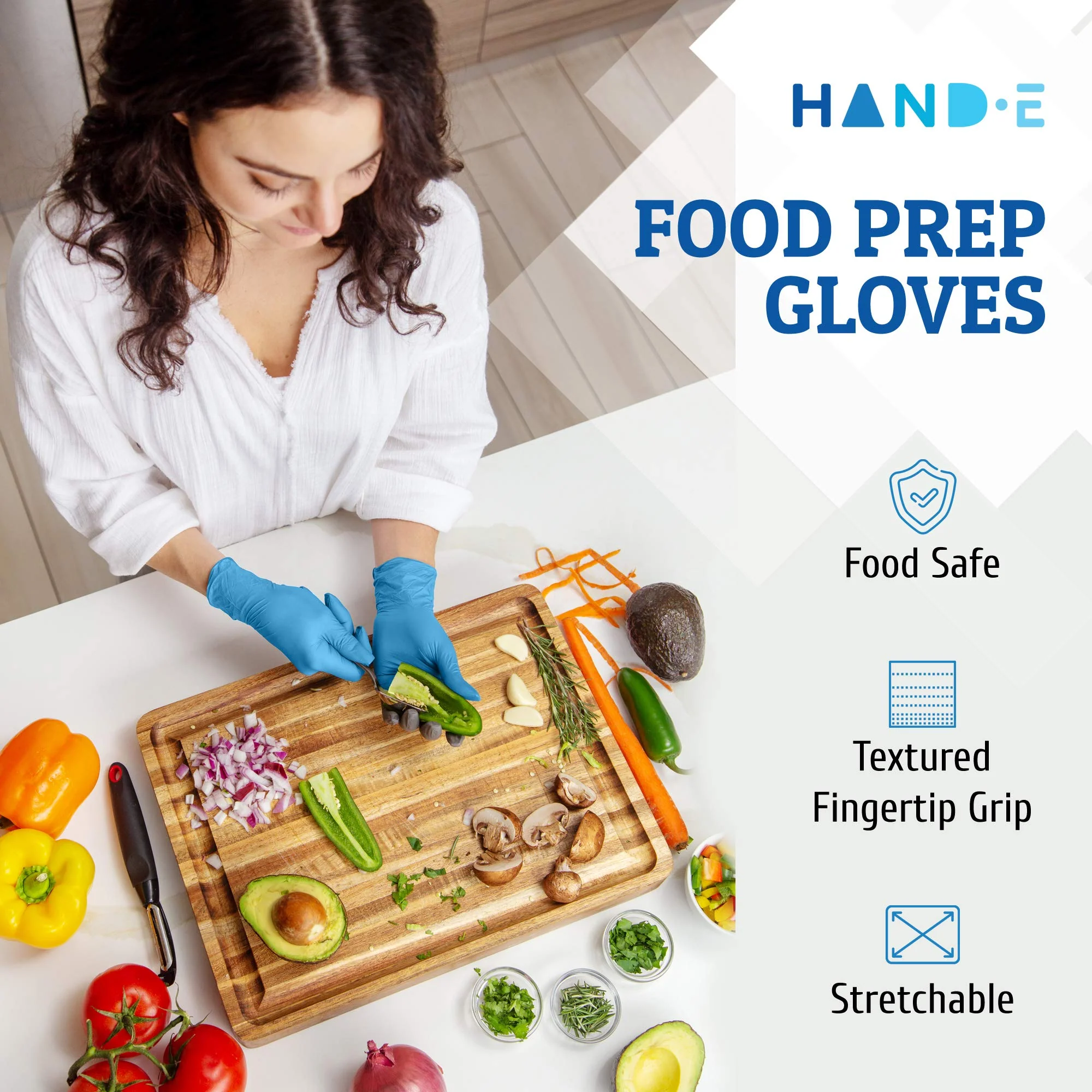 Hand-E Touch Blue Nitrile Disposable Gloves X Large 200 Count - Latex Free Medical Exam Gloves, Powder Free, Food Safe, Cooking - Image 6
