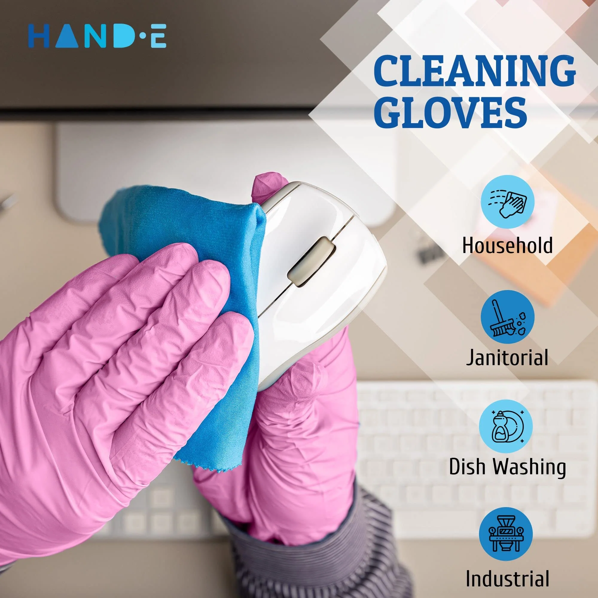 Hand-E Touch Pink Nitrile Disposable Gloves Small, 200 Count - Esthetician, Nail Tech, Microblading, Hair Dye & Stylist, Salon, Cleaning Gloves - Latex Free - Image 5