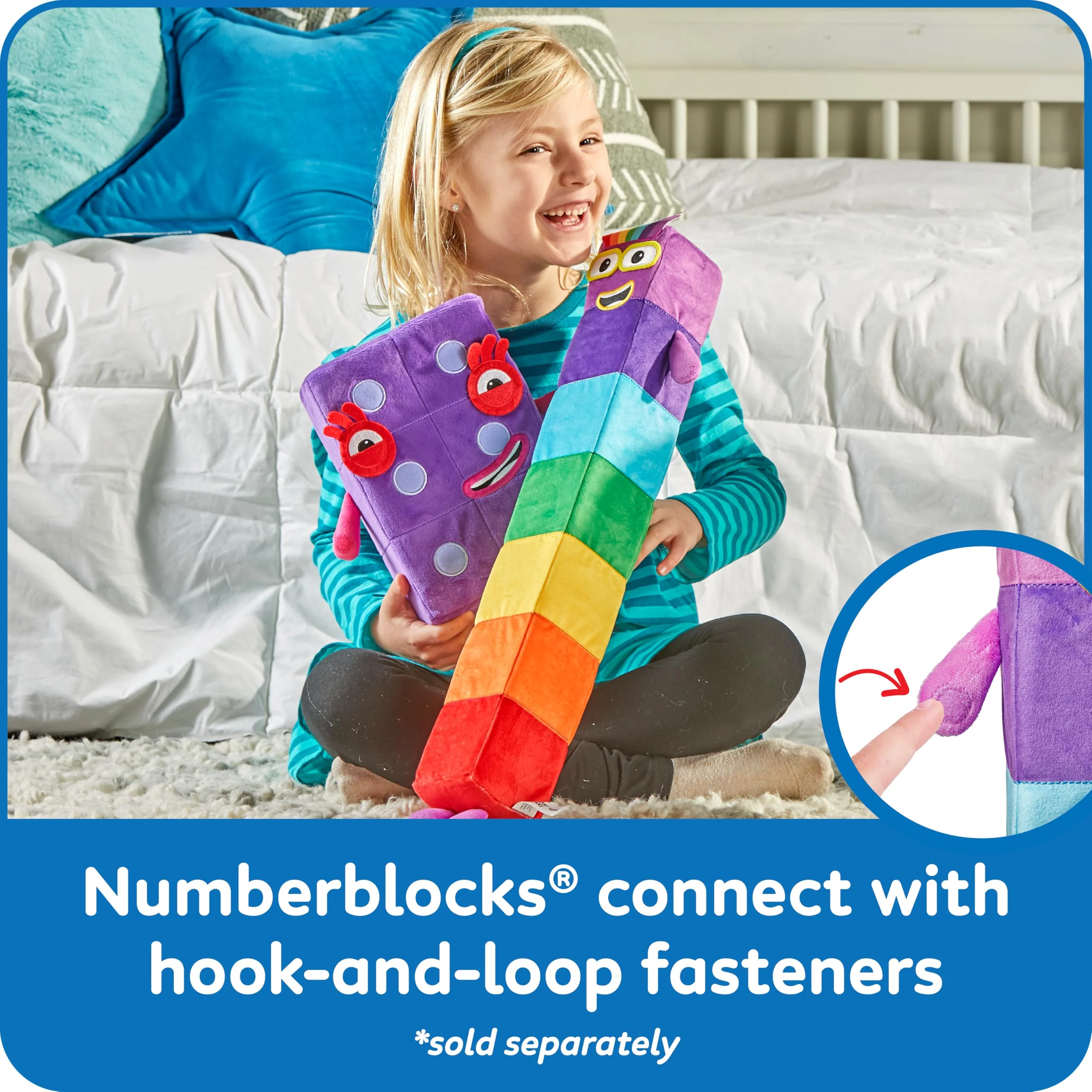 hand2mind Numberblock Seven Playful Pal, Plush Figure Toys, Numbers for Toddlers, Cute Stuffies, Preschool Math Learning Toys, Stuffed Animal, Small Plushies, Counting Blocks, Birthday Gifts for Kids - Image 5