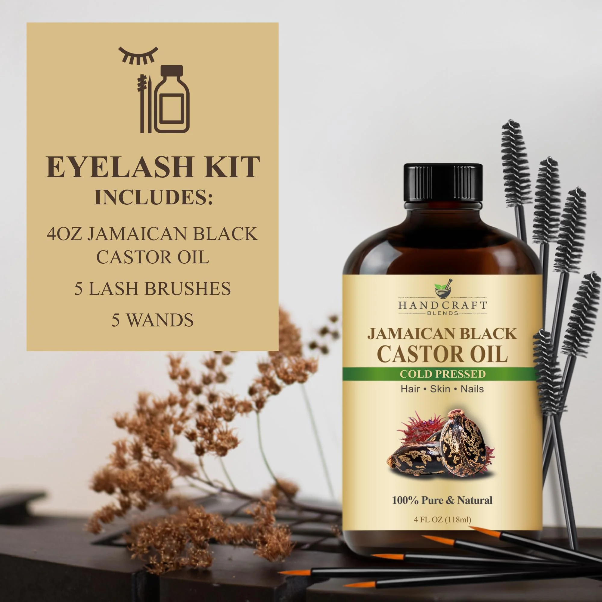 Handcraft Blends Jamaican Black Castor Oil - 12 Fl Oz - 100% Pure and Natural - Premium Grade Oil for Hair Growth, Eyelashes and Eyebrows - Carrier Oil - Hair and Body Oil - Image 2
