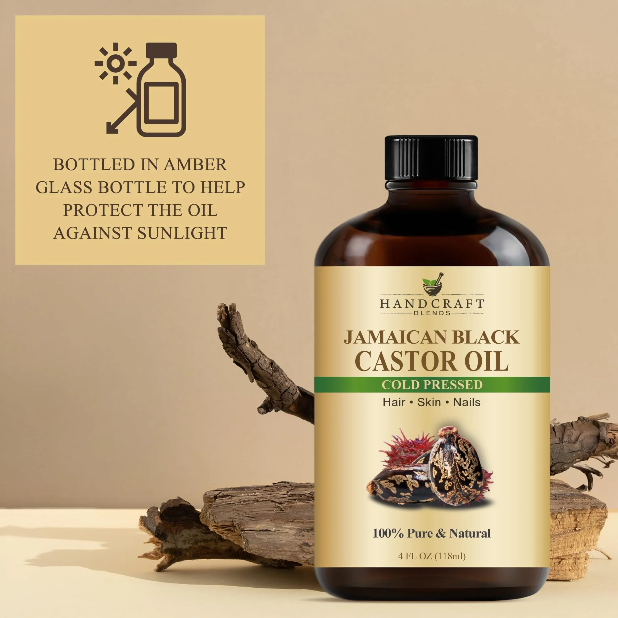 Handcraft Blends Jamaican Black Castor Oil - 12 Fl Oz - 100% Pure and Natural - Premium Grade Oil for Hair Growth, Eyelashes and Eyebrows - Carrier Oil - Hair and Body Oil - Image 5