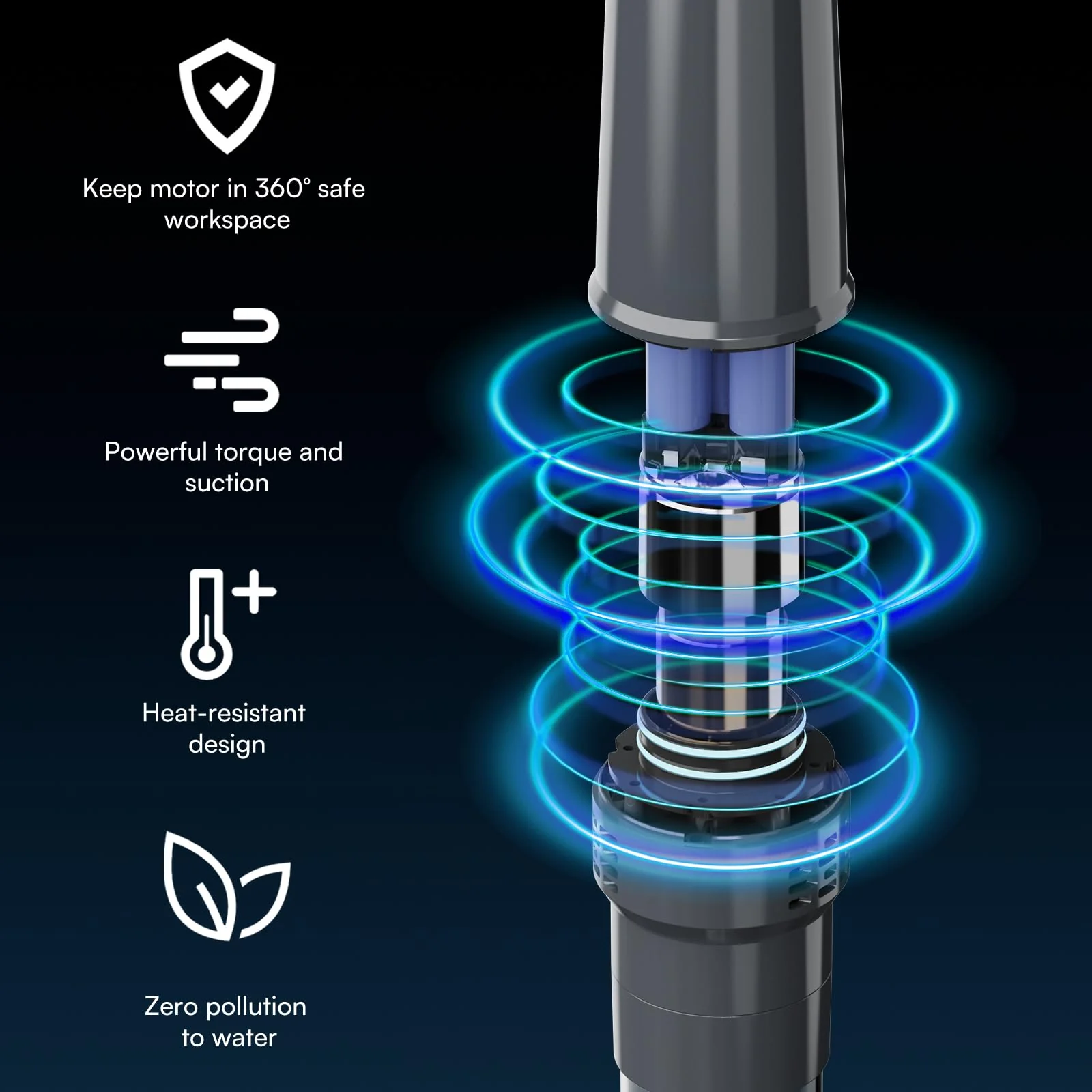 Handheld Spa Hot Tub Vacuum- Cordless Small Above Ground Pool Cleaner with 2 Brush Heads, 90 Mins Running Time, 12 Gallons/Min Powerful Suction, Ideal for Cleaning Debris and Sand Underwater, Black - Image 7