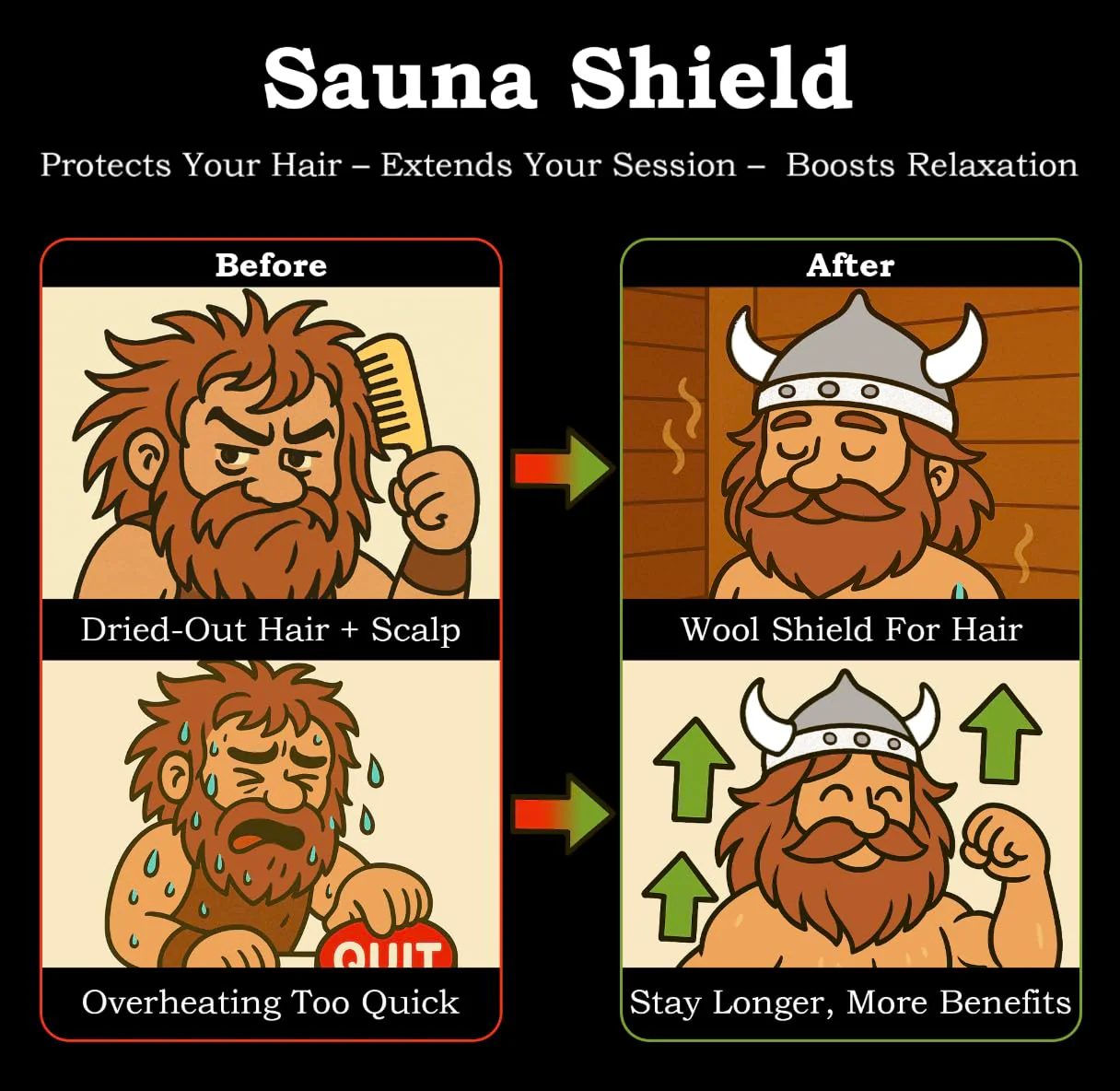 Handmade Premium Wool Sauna Hat – Viking Style Sauna Cap for Men & Women | Natural, Breathable & Eco-Friendly | Comfortable Full-Coverage Fit | Spa, Steam Room, Banya & Bathhouse - Image 5