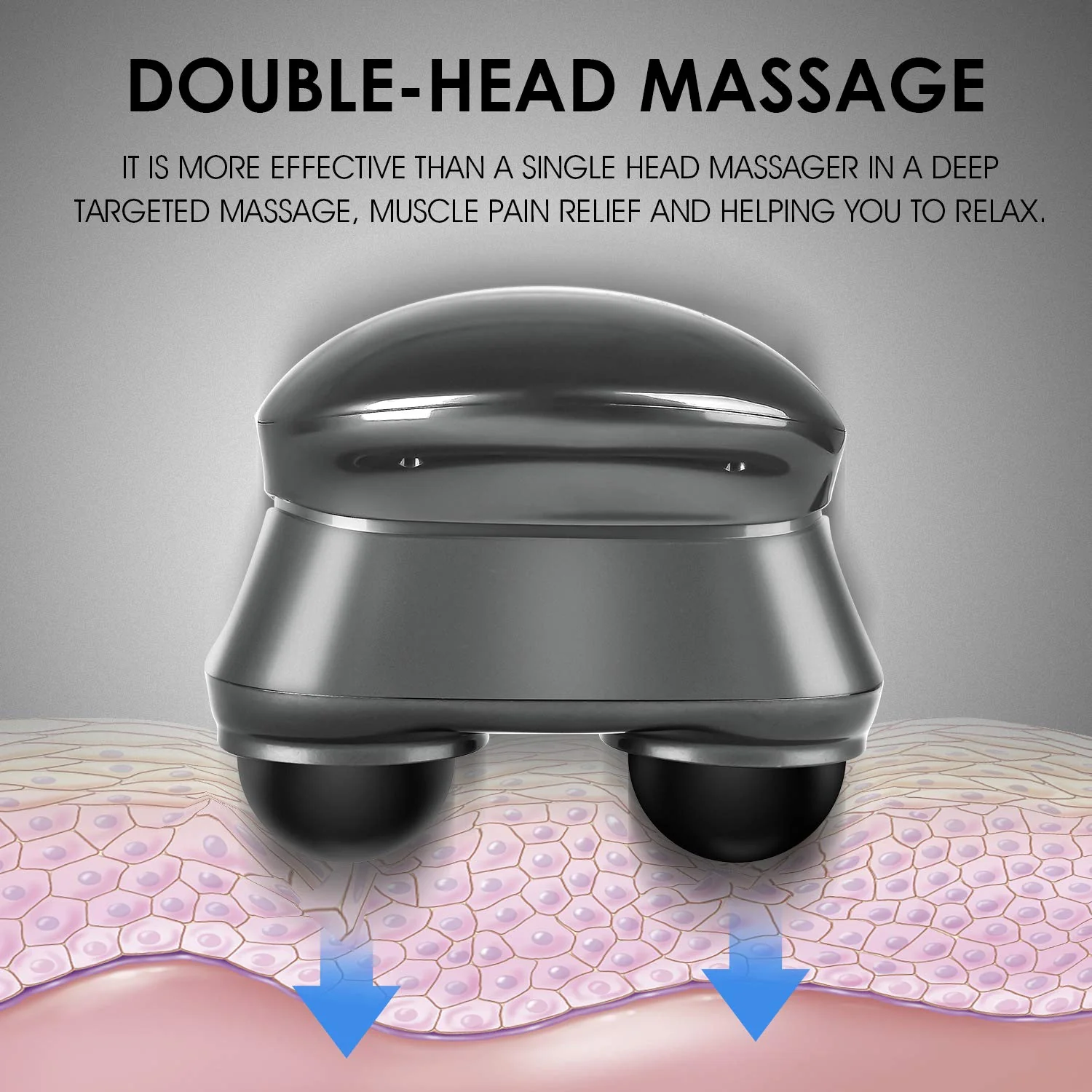 HANGSUN Cordless Neck Back Masssger Handheld Deep Tissue Percussion Massage for Shoulder, Leg, Calf, Foot, Muscle Pain Relief MG700 Rechargeable Electric Double Head Full Body Massagers - Image 3