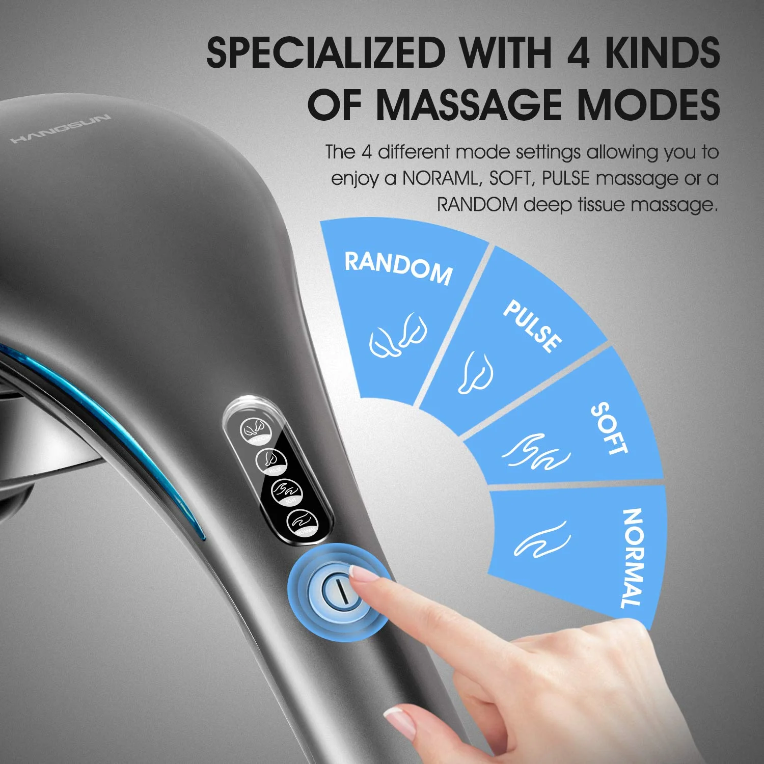HANGSUN Cordless Neck Back Masssger Handheld Deep Tissue Percussion Massage for Shoulder, Leg, Calf, Foot, Muscle Pain Relief MG700 Rechargeable Electric Double Head Full Body Massagers - Image 5