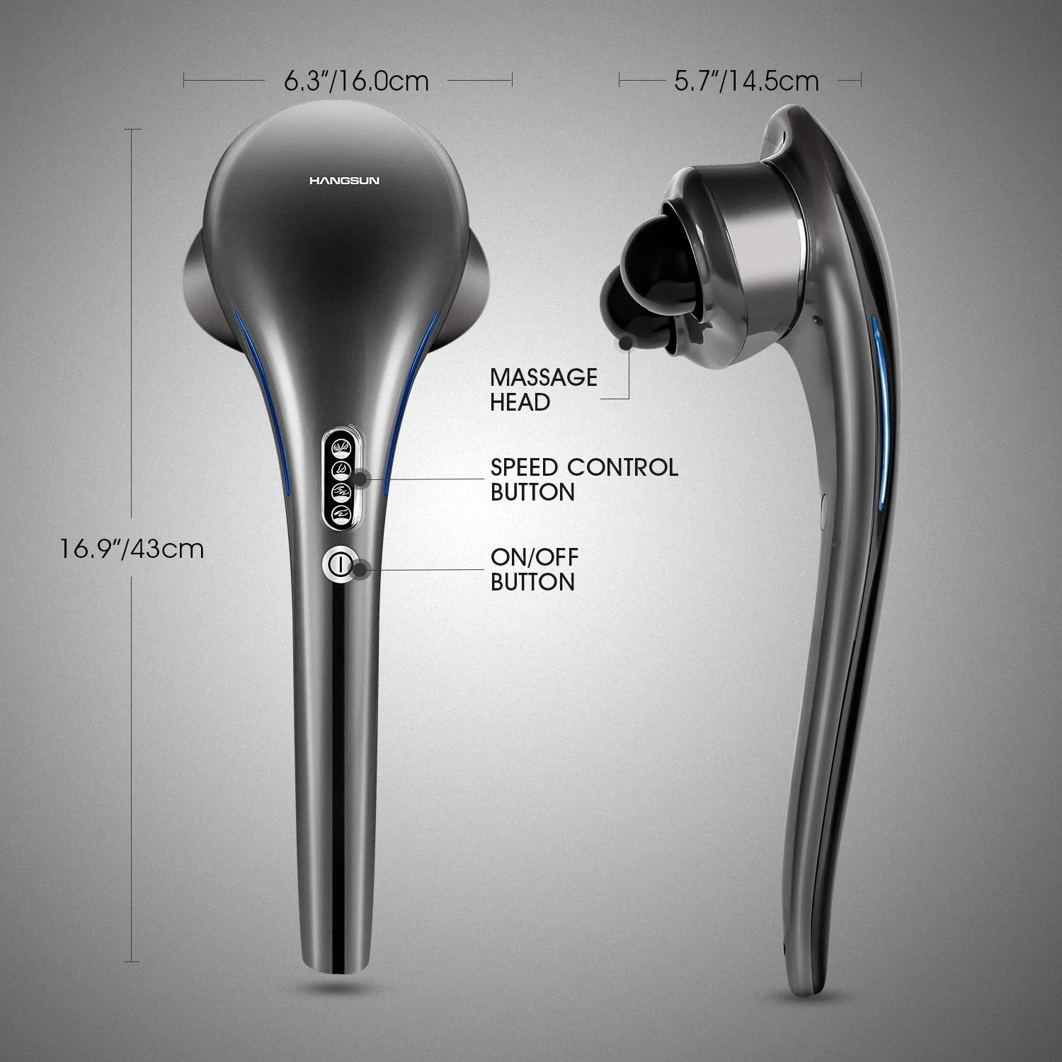 HANGSUN Cordless Neck Back Masssger Handheld Deep Tissue Percussion Massage for Shoulder, Leg, Calf, Foot, Muscle Pain Relief MG700 Rechargeable Electric Double Head Full Body Massagers - Image 7