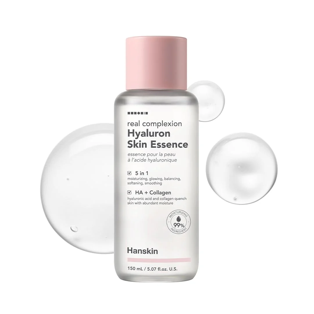 Hanskin Hyaluron Skin Essence Toner – Korean Hydrating Toner for Glass Skin | Hyaluronic Acid & Collagen | Lightweight Moisturizing Astringent for Dry, Sensitive & Dull Skin | K-Beauty (5.07 fl oz)