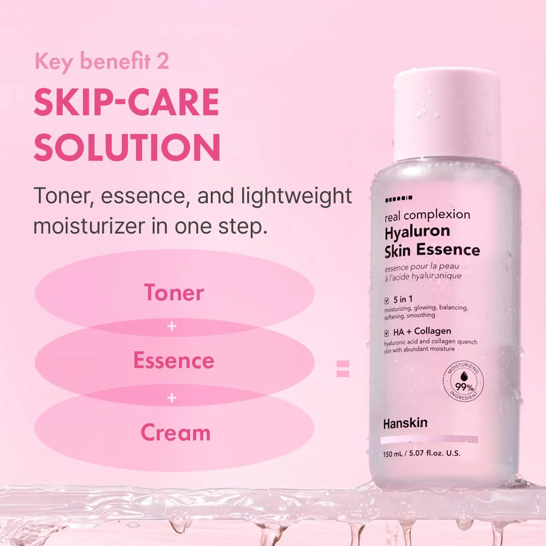 Hanskin Hyaluron Skin Essence Toner – Korean Hydrating Toner for Glass Skin | Hyaluronic Acid & Collagen | Lightweight Moisturizing Astringent for Dry, Sensitive & Dull Skin | K-Beauty (5.07 fl oz) - Image 7