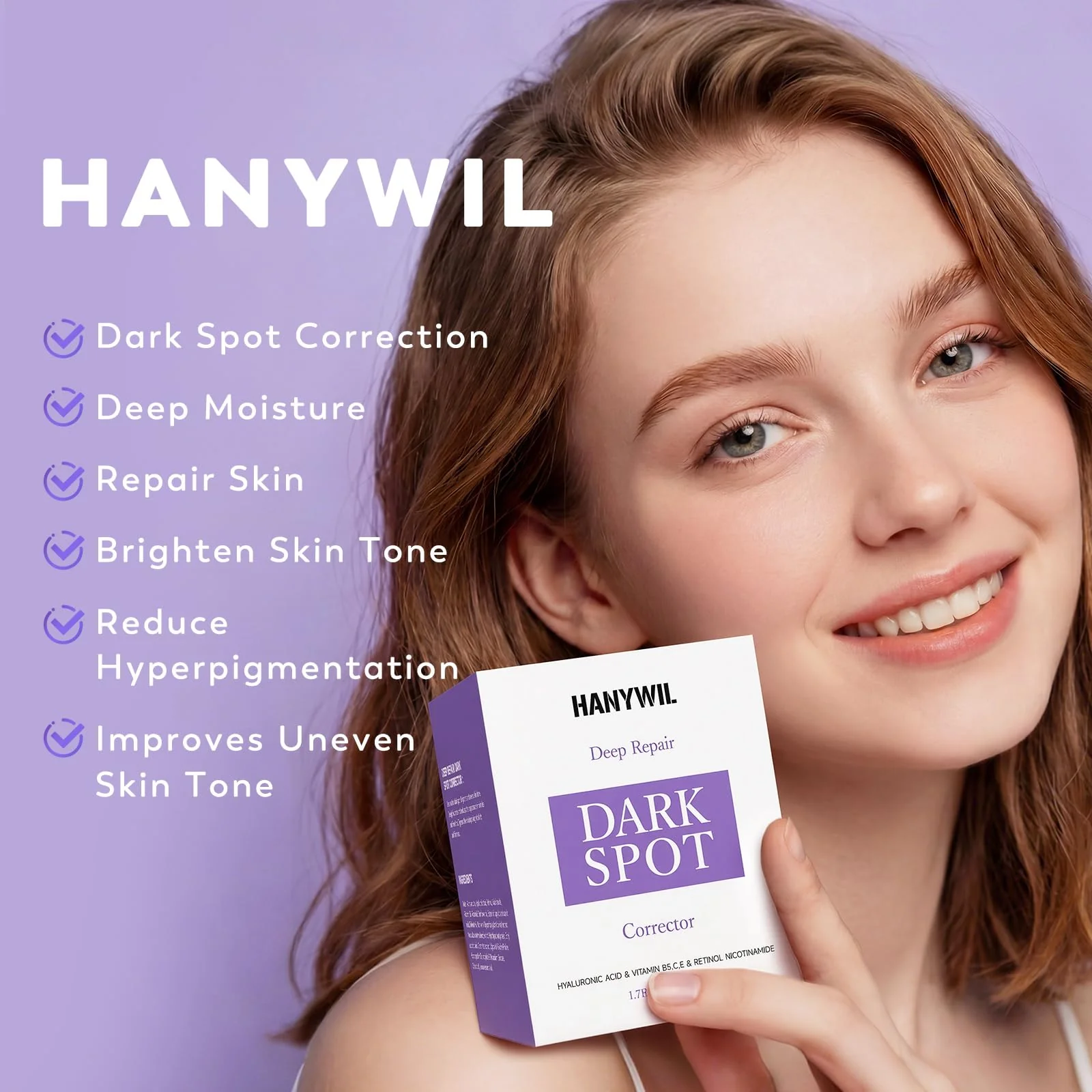 HANYWIL Dark Spot Remover for Face & Body, Remedy for Dark Spots with Natural Ingredients, Dark Spot Corrector Cream and Serum for Skin Care, Treats Freckles, Melasma, Sun Spots, Women & Men,1.7 Fl Oz - Image 7