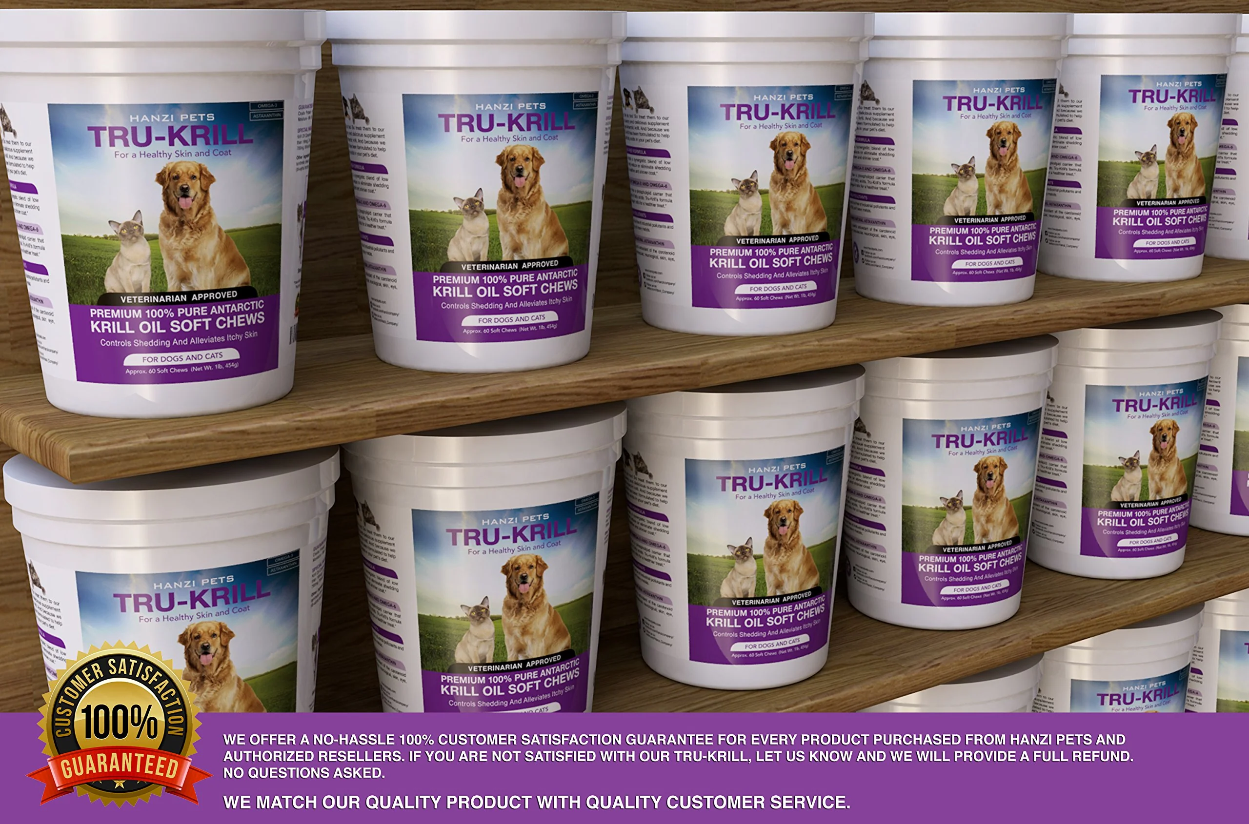 Hanzi Pets #1 Antarctic Krill Oil for Dogs Rich in Omega 3 Astaxanthin Vitamin E Skin and Coat Low Allergens Calories Certified Cgmp Made USA 60 Salty - Image 8