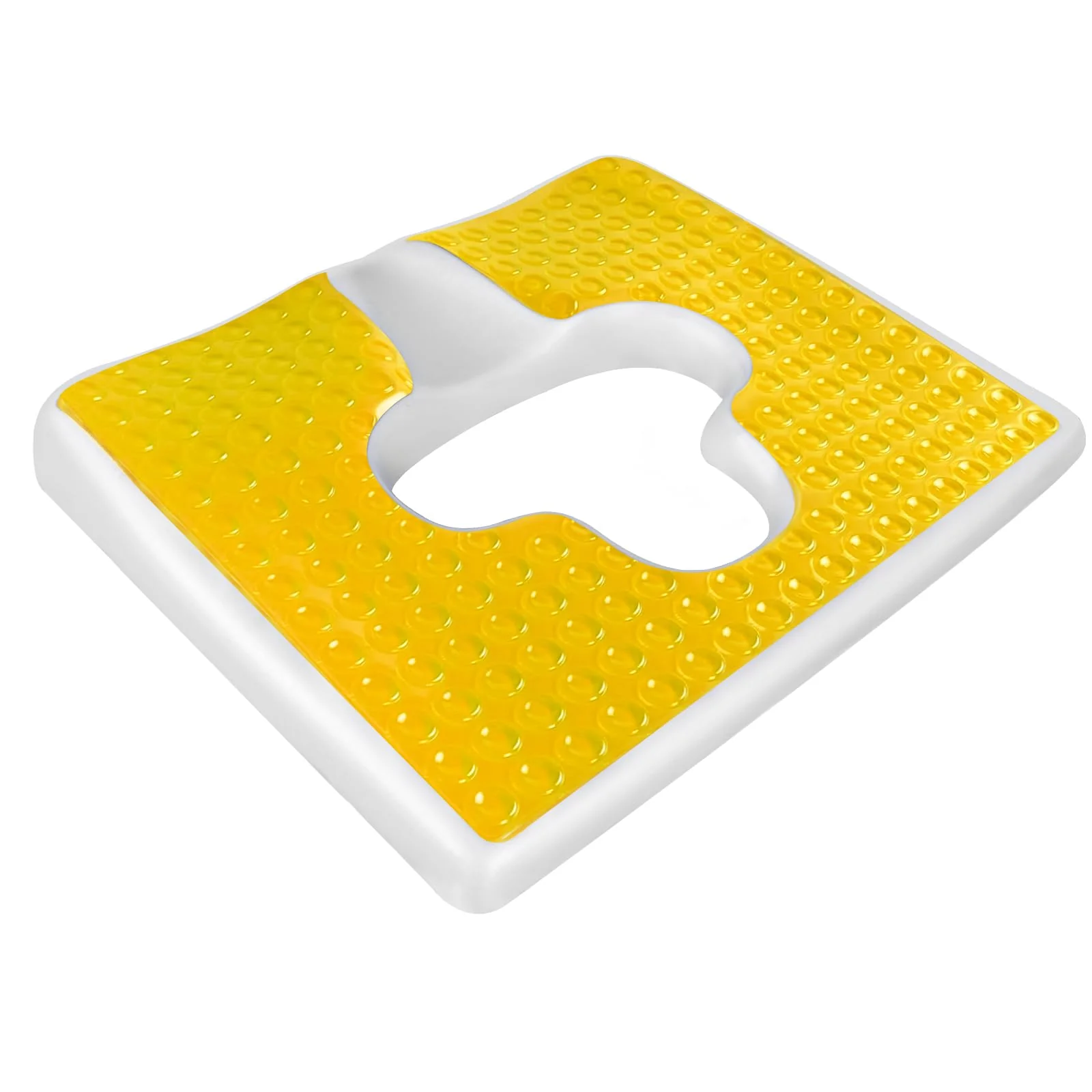 Hapeisy Bed Sore Cushions for Butt, Breathe Freely Fiber Bedsore Pressure Relief Pillow, T Shaped Opening Triangular Slope Design, Anti Decubitus Cushion for Elderly, Bedridden, Disabled (Yellow)