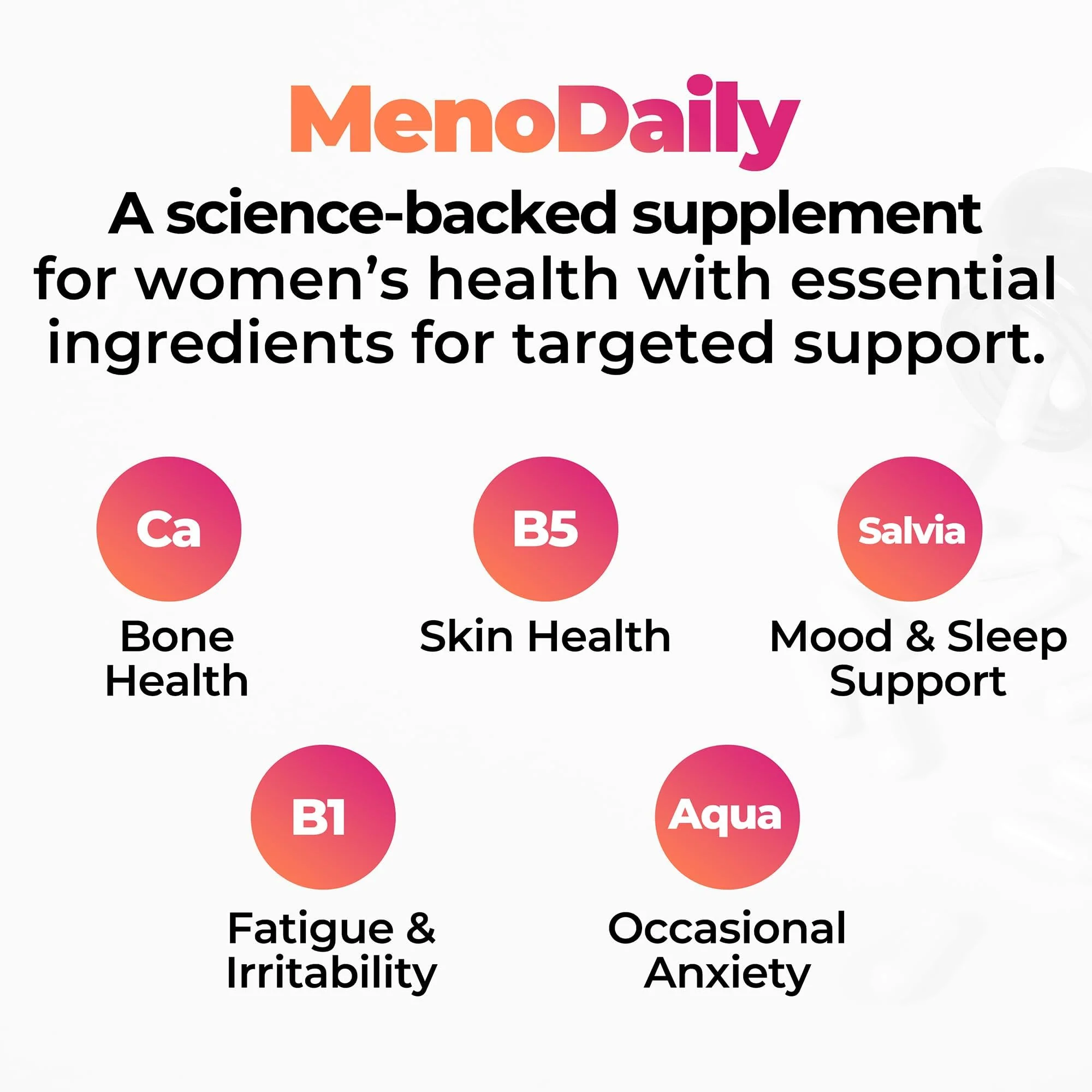Happy Mammoth Meno Daily Menopause Vitamins & Supplements for Women, Boost Metabolism, Healthy Skin, Hair and Nails, Hot Flash, Mood Support, 72 Capsules - Image 4