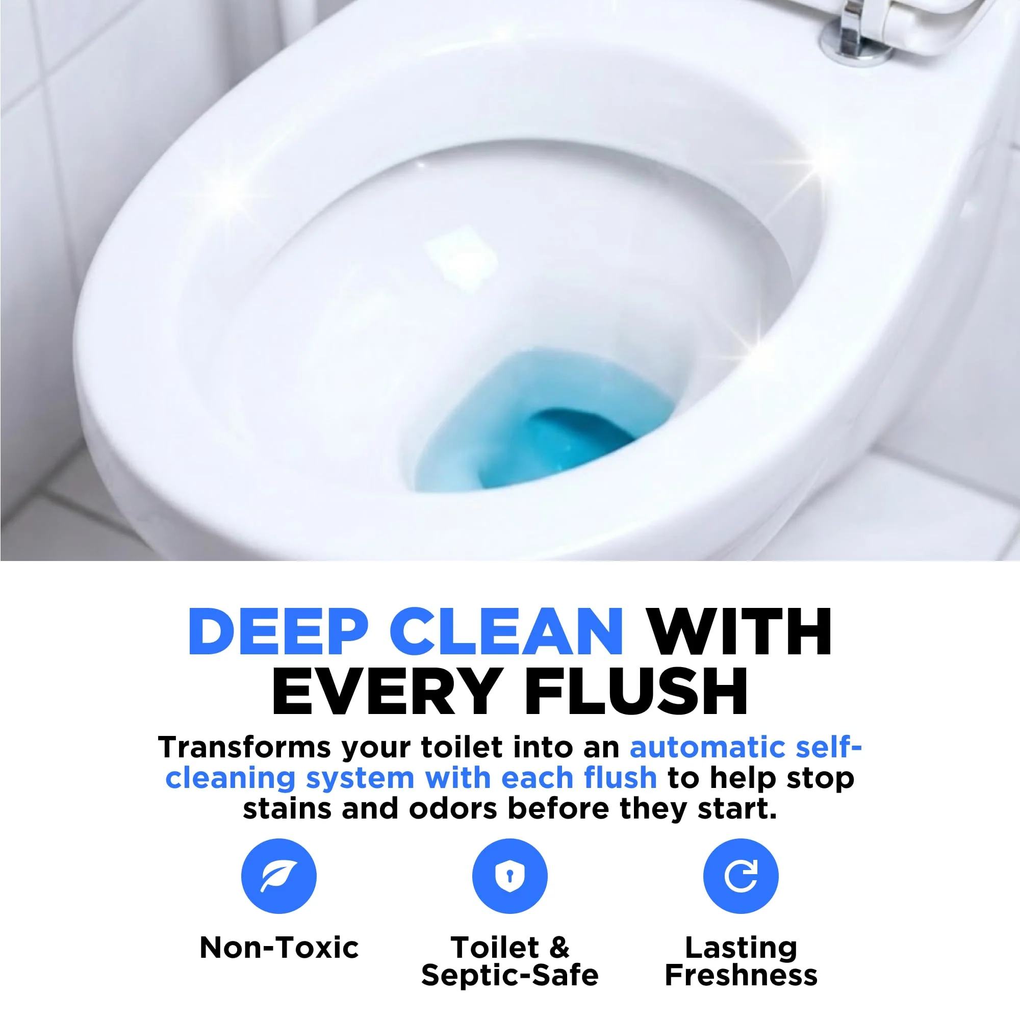 Happy Toilet Cleaner Deuce - Compatible w Kohler Toilets & Canister Flushing Systems - Automatic Toilet Bowl Cleaner - Easy to Install Toilet Tablet Holder, Self-Cleaning Toilet System - Image 3
