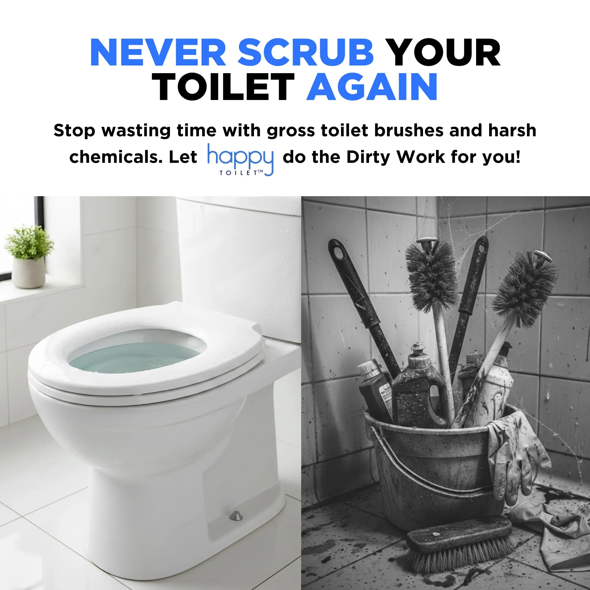 Happy Toilet Cleaner Deuce - Compatible w Kohler Toilets & Canister Flushing Systems - Automatic Toilet Bowl Cleaner - Easy to Install Toilet Tablet Holder, Self-Cleaning Toilet System - Image 5