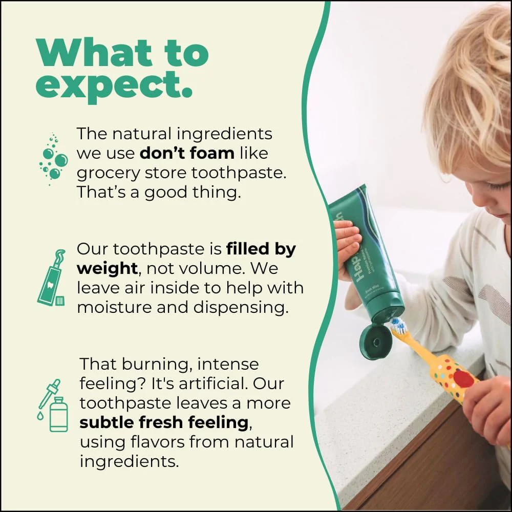 Happy Tooth Hydroxyapatite Toothpaste, Fluoride Free, Natural Whitening for Kids, Toddlers and Adults, SLS Free, Enamel Safe, Dentist Formulated with Clean Ingredients, Lemon Twist Flavor, 3.4 oz - Image 4