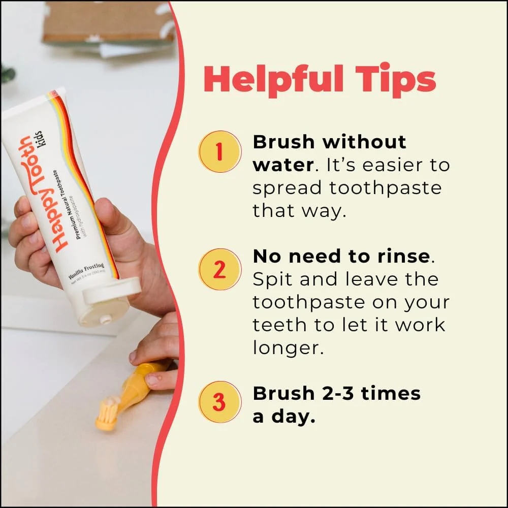Happy Tooth Hydroxyapatite Toothpaste, Fluoride Free, Natural Whitening for Kids, Toddlers and Adults, SLS Free, Enamel Safe, Dentist Formulated with Clean Ingredients, Lemon Twist Flavor, 3.4 oz - Image 5