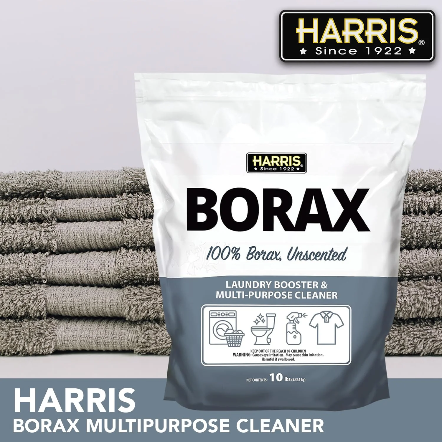 Harris Borax Powder Hard Water Laundry Booster and Multi-Purpose Cleaner, 10lb (Unscented) - Image 7