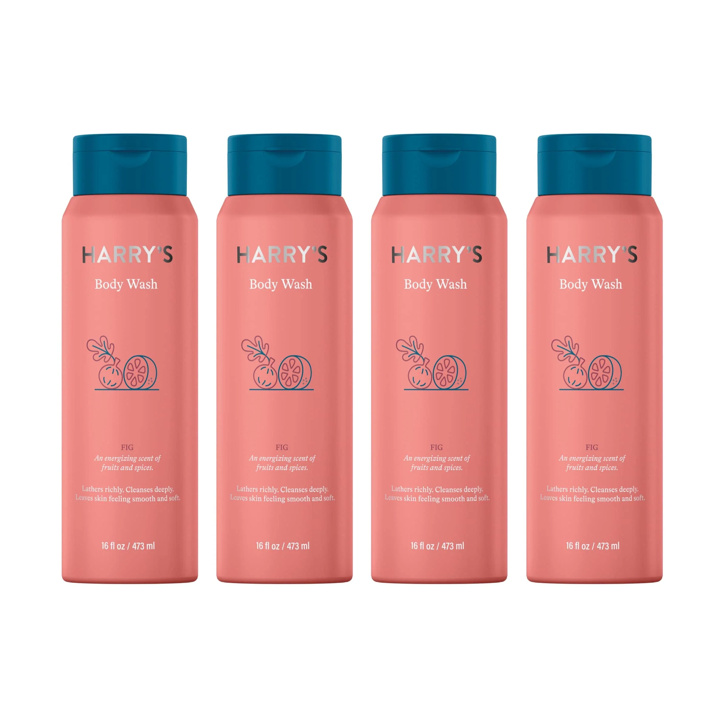 Harry's Men's Body Wash - Body Wash for Men - Fig, 16 Ounce (Pack of 4) Packaging May Vary