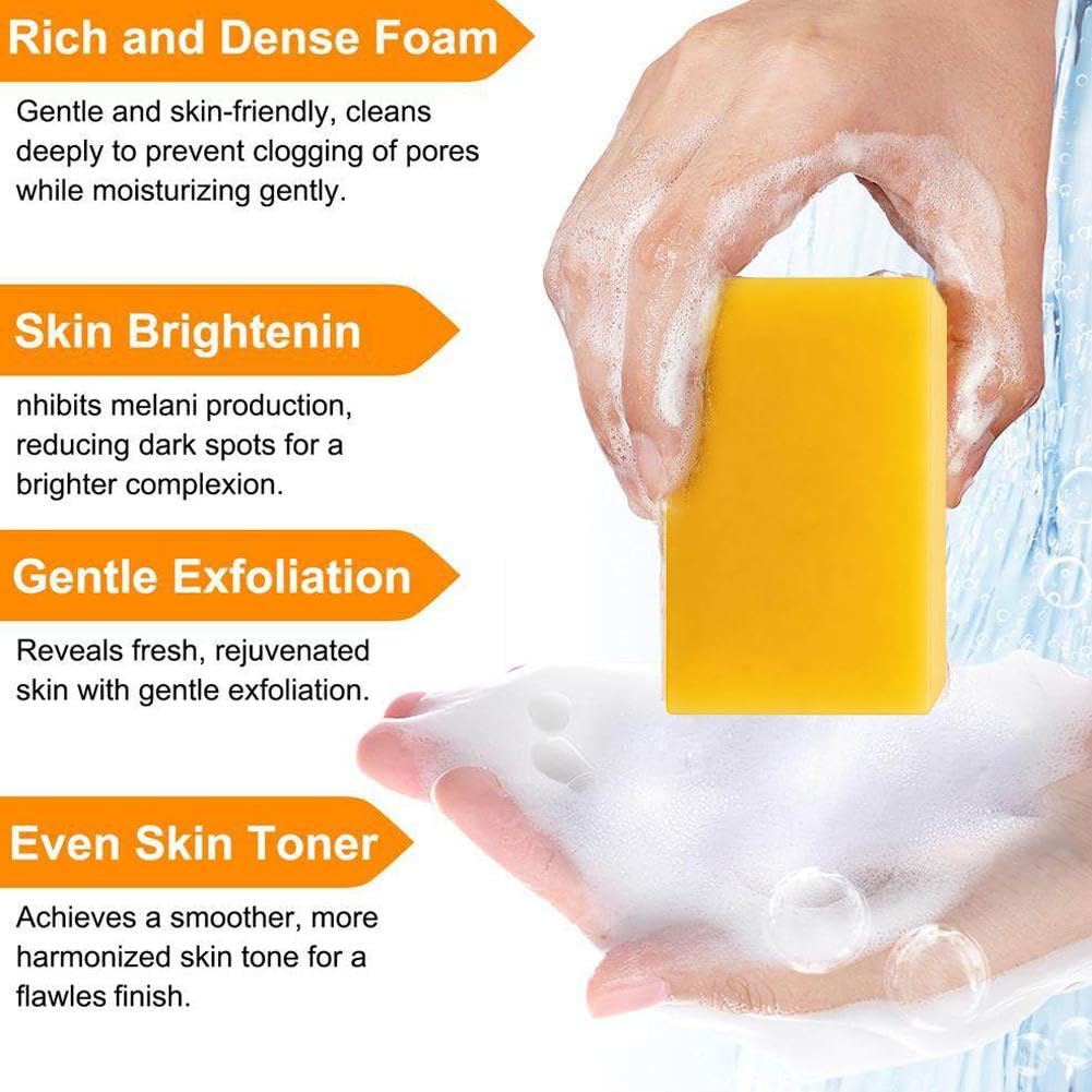 hatatit Stem & Soul Soap Bar – Turmeric Lemon Cleansing Soap for Face Body, Support Nourishes Clarifies Help Cleaning Facial And Body Skin,Suitable Dry And Oily Skin - Image 3
