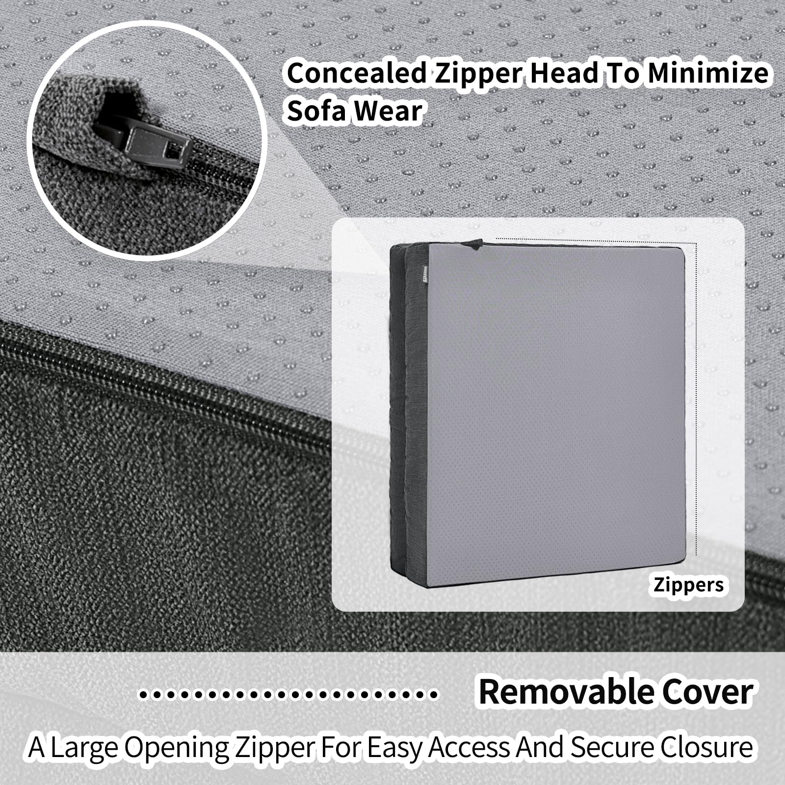 HAVARGO Recliner Cushions for Elderly, 20x20x5 Inch Thick Chair Cushion Patent Design Soft Tufted Dual Layer Booster Seat Cushions for Seniors Recliner Risers Gray 1P - Image 4