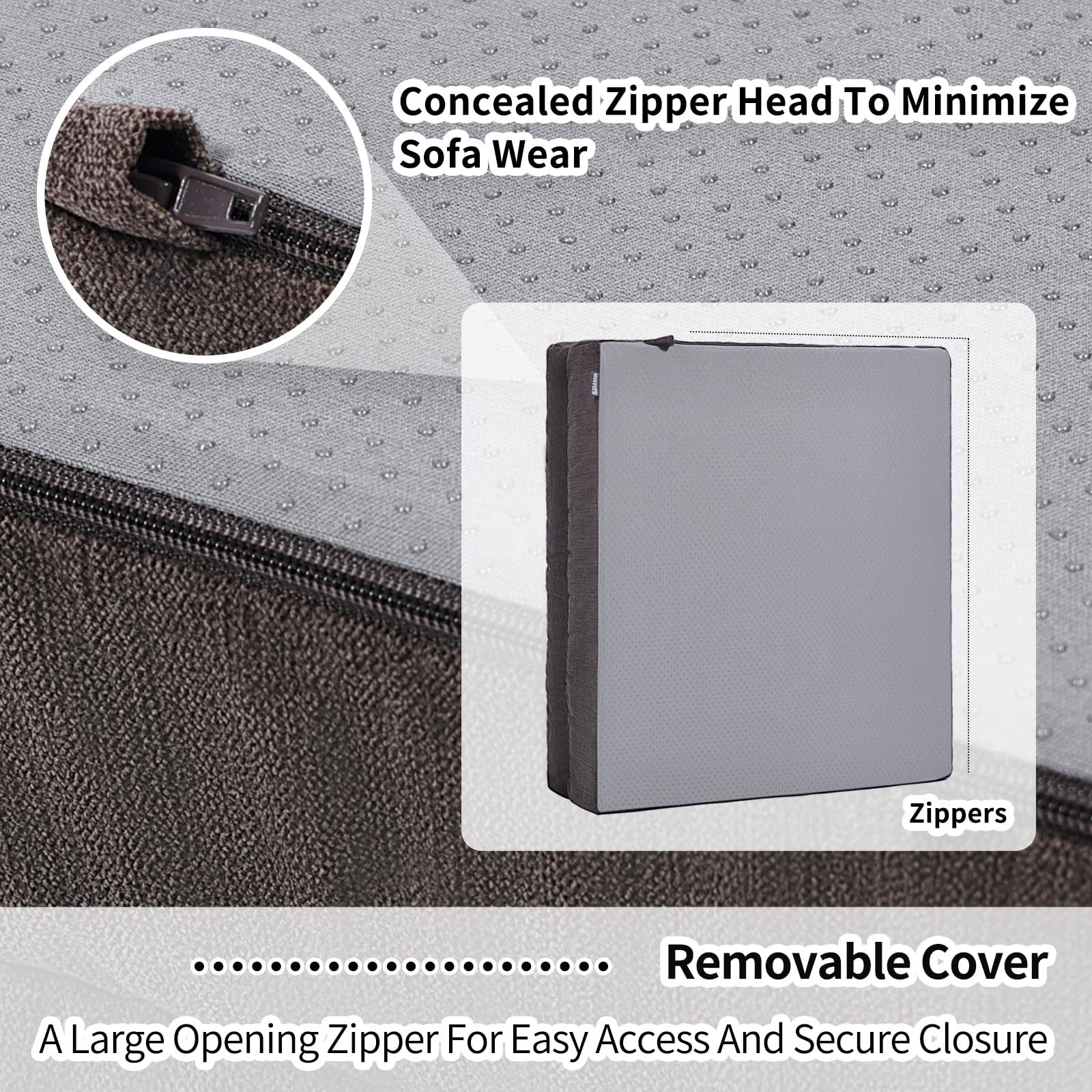 HAVARGO Recliner Cushions for Elderly, 20x20x5 Inch Thick Chair Cushion Patent Design Soft Tufted Dual Layer Booster Seat Cushions for Seniors Recliner Risers Taupe 1P - Image 7