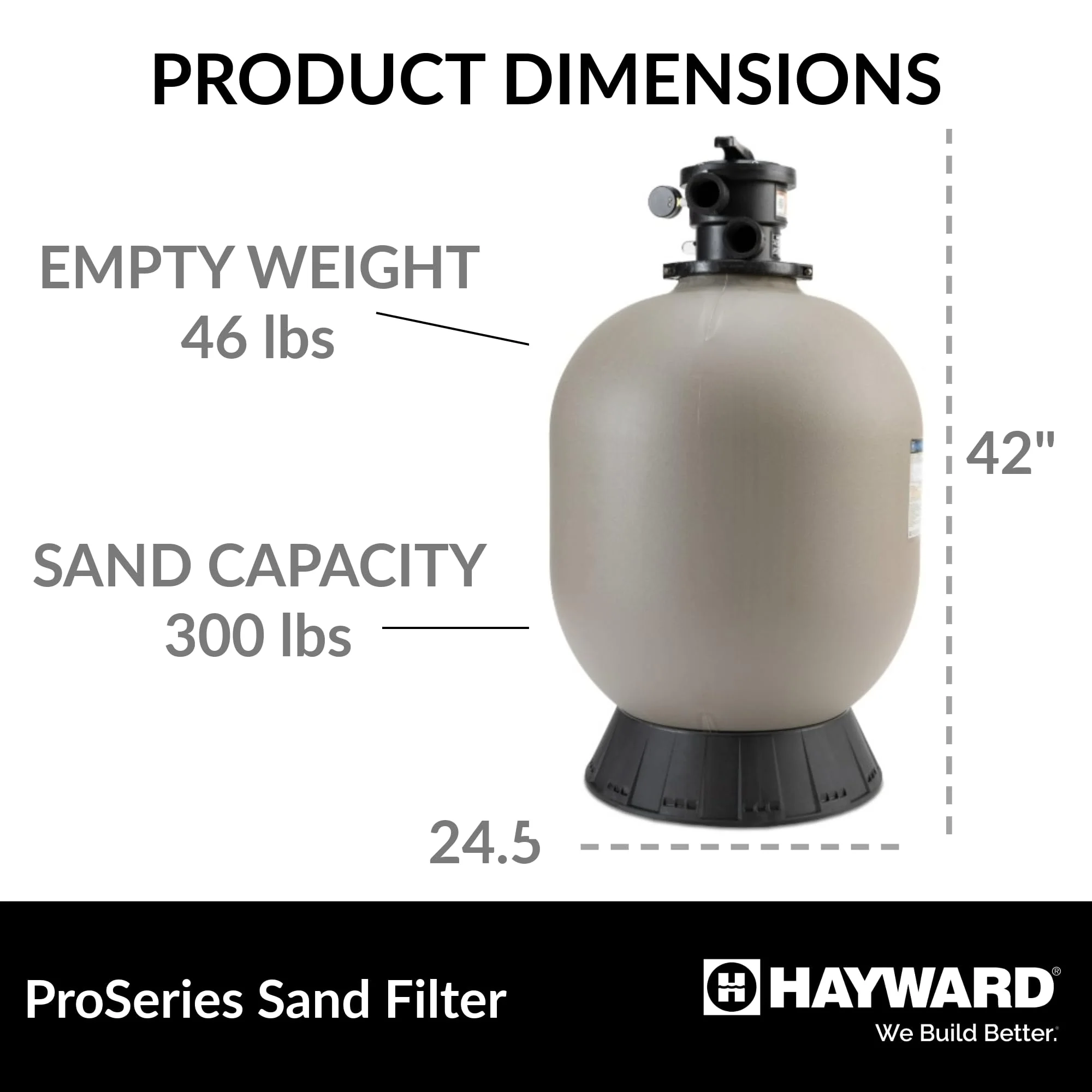 Hayward W3S244T ProSeries Sand Filter, 24-Inch, Top-Mount - Image 2