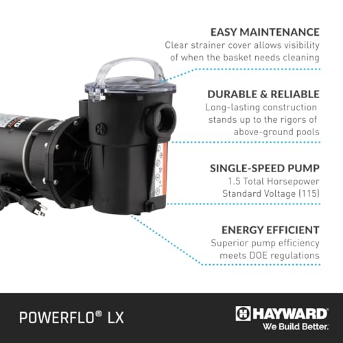 Hayward W3SP1580X15 PowerFlo LX Pool Pump for Above Ground Pools, 1.5 HP - Image 8