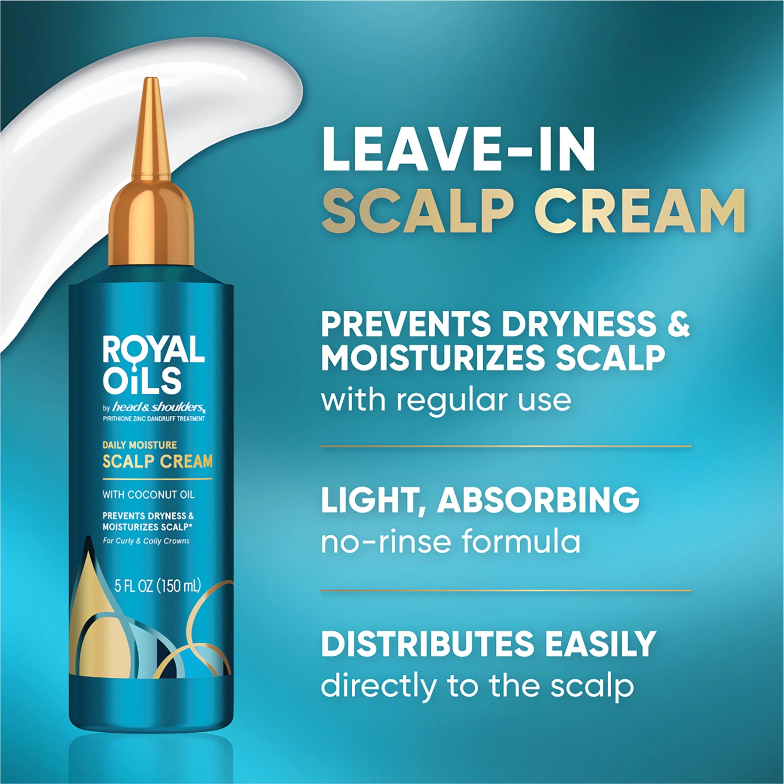 Head and Shoulders Scalp Cream Treatment, Daily Moisture, Anti Dandruff, Royal Oils Collection with Coconut Oil, Scalp Care for Natural and Curly Hair, 5.0 fl oz - Image 8